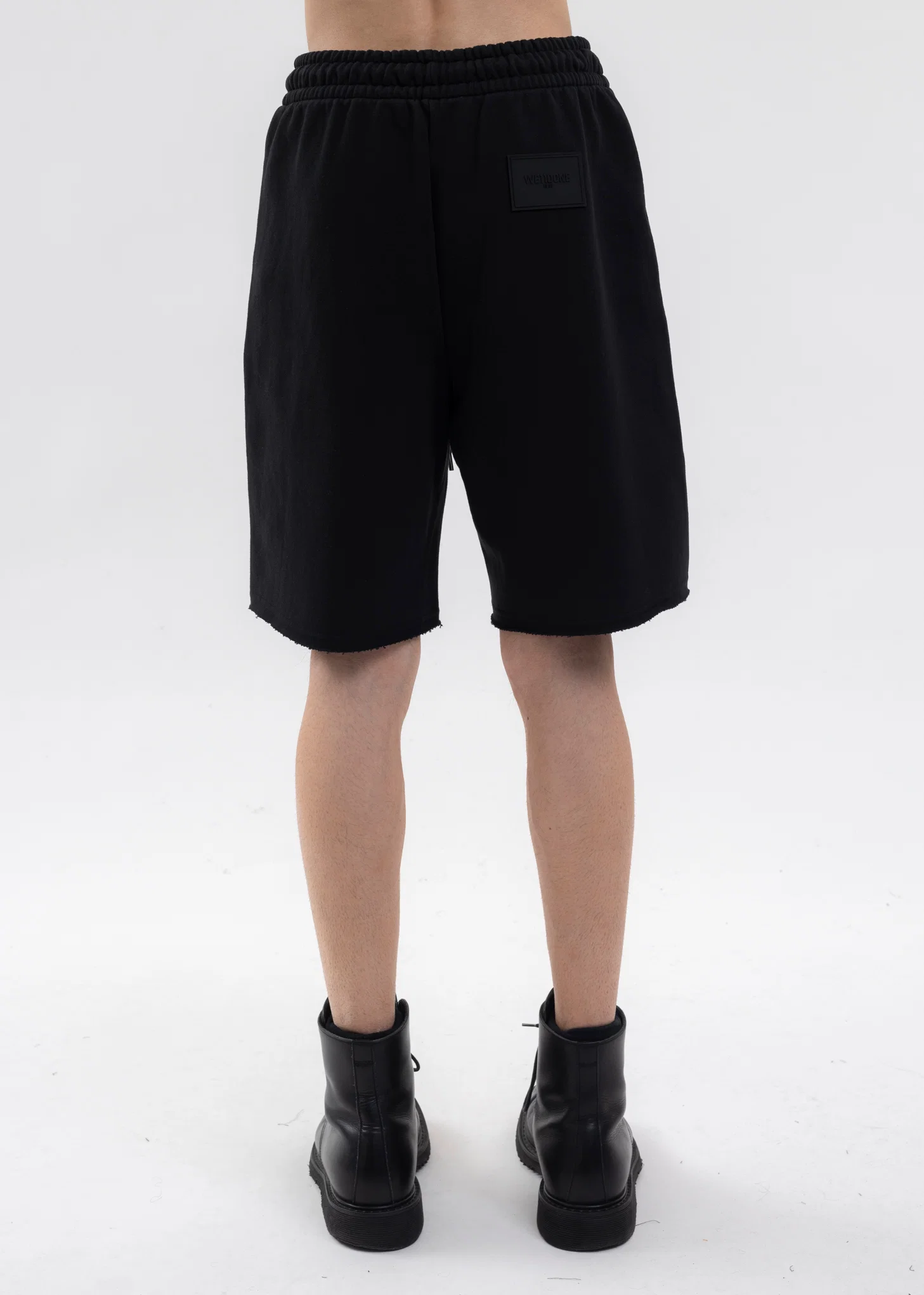 BLACK BASIC LOGO SHORTS - Image 3