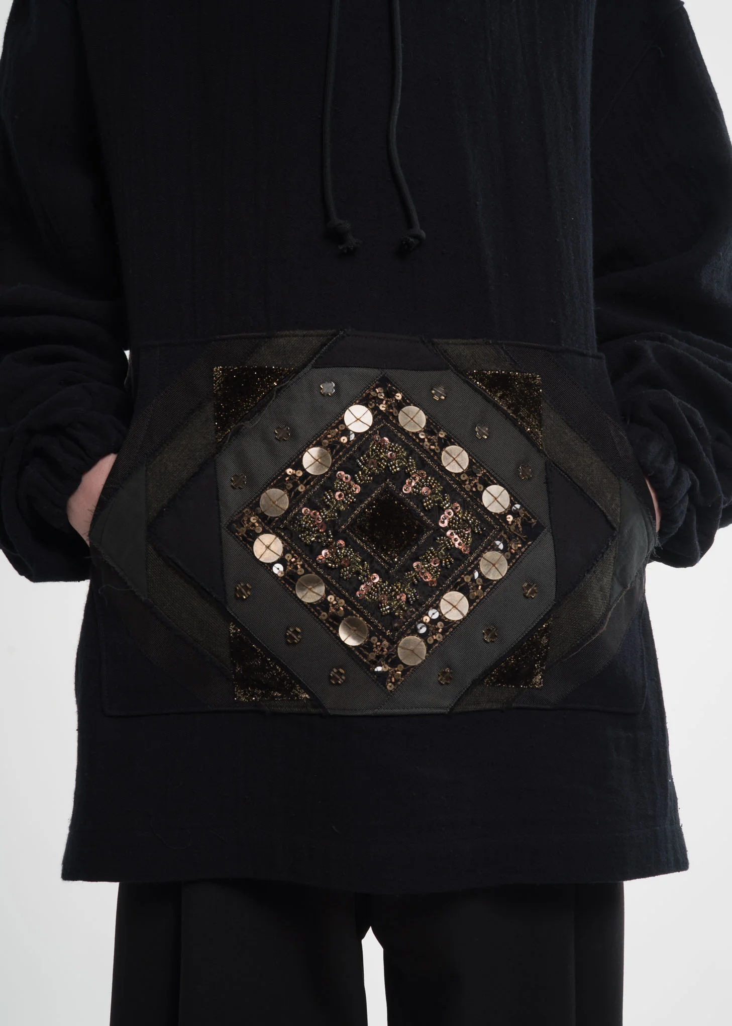 Black Beaded Hoodie - Image 4