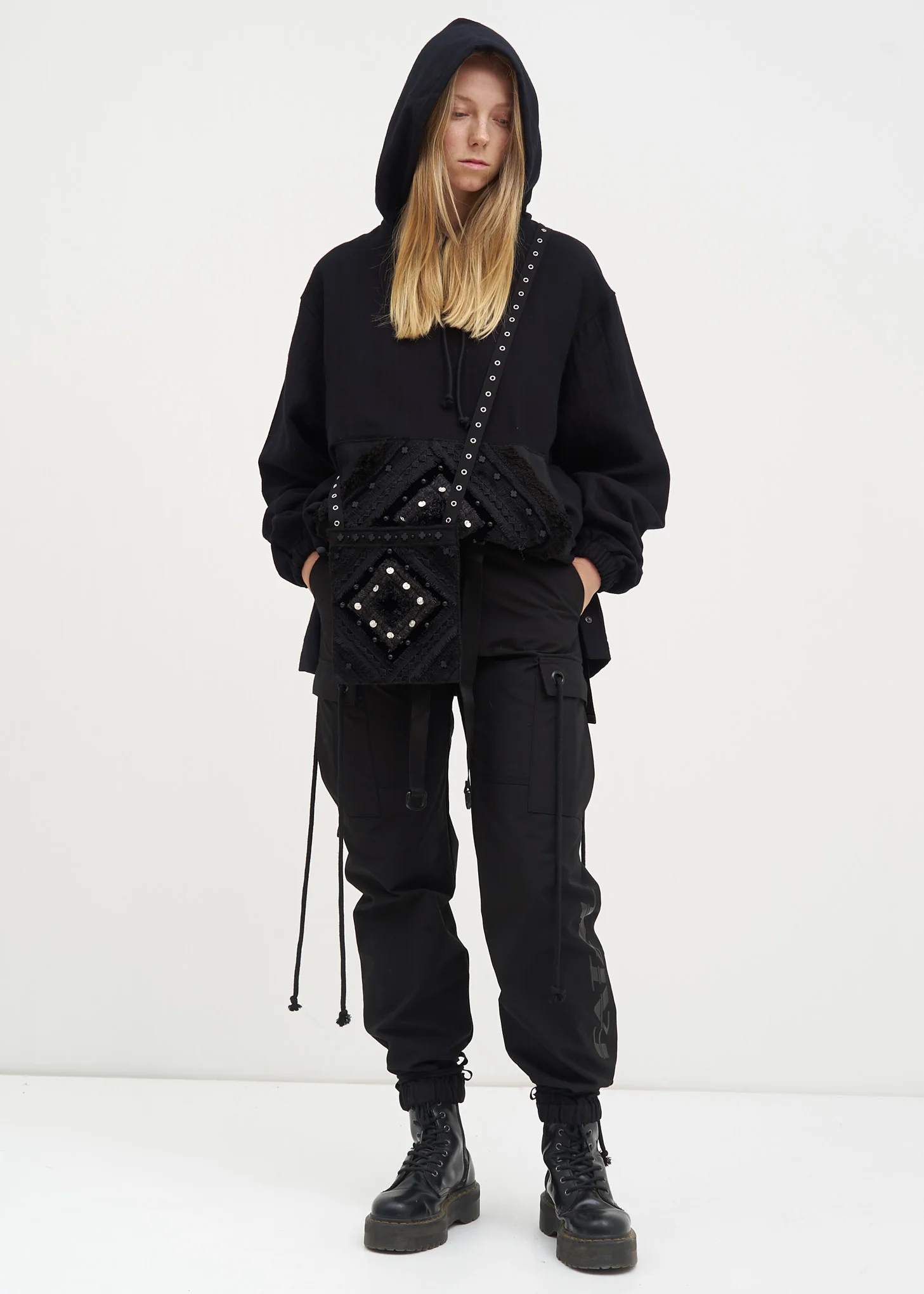 Black Beaded Hoodie - Image 2