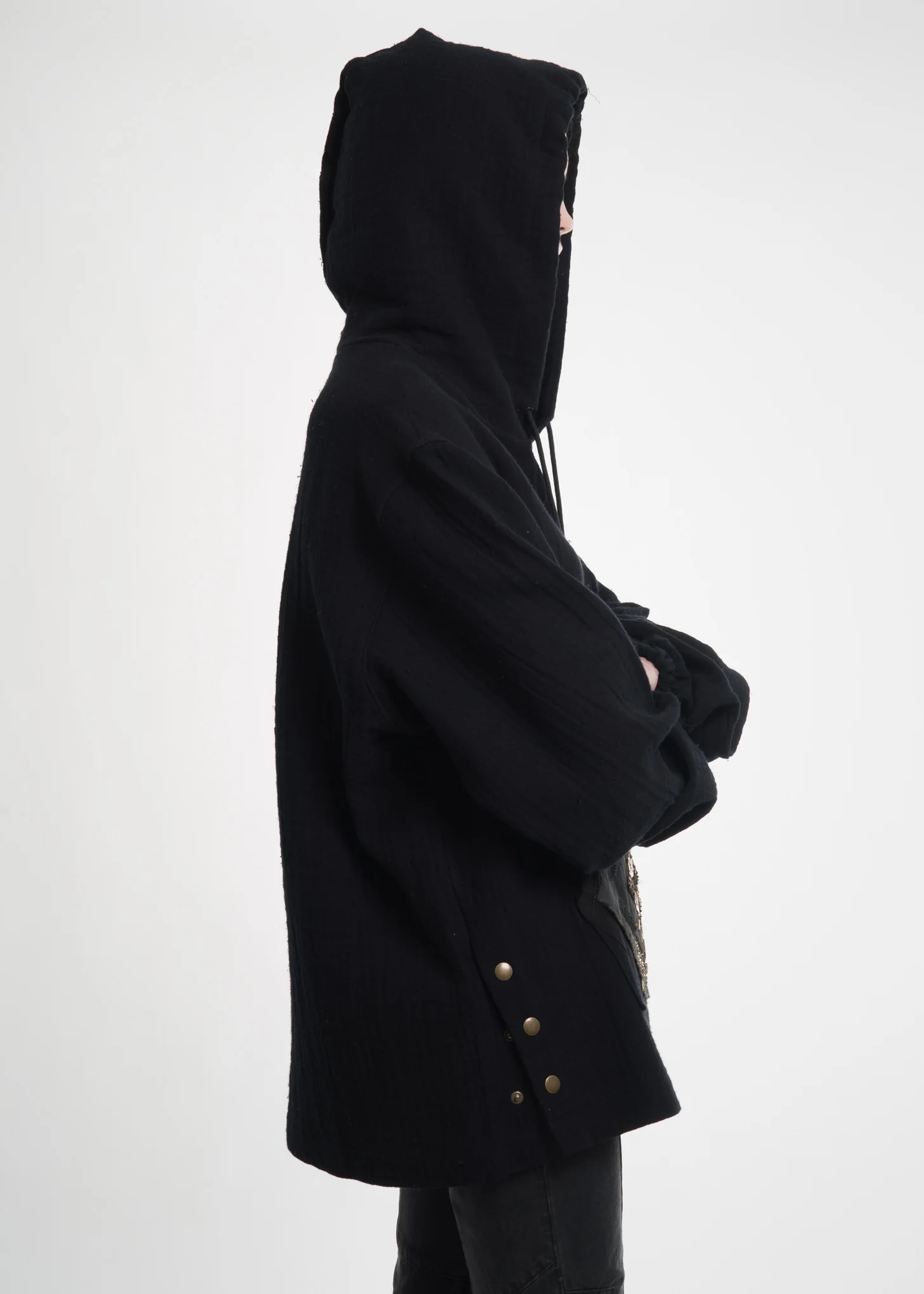 Black Beaded Hoodie - Image 2