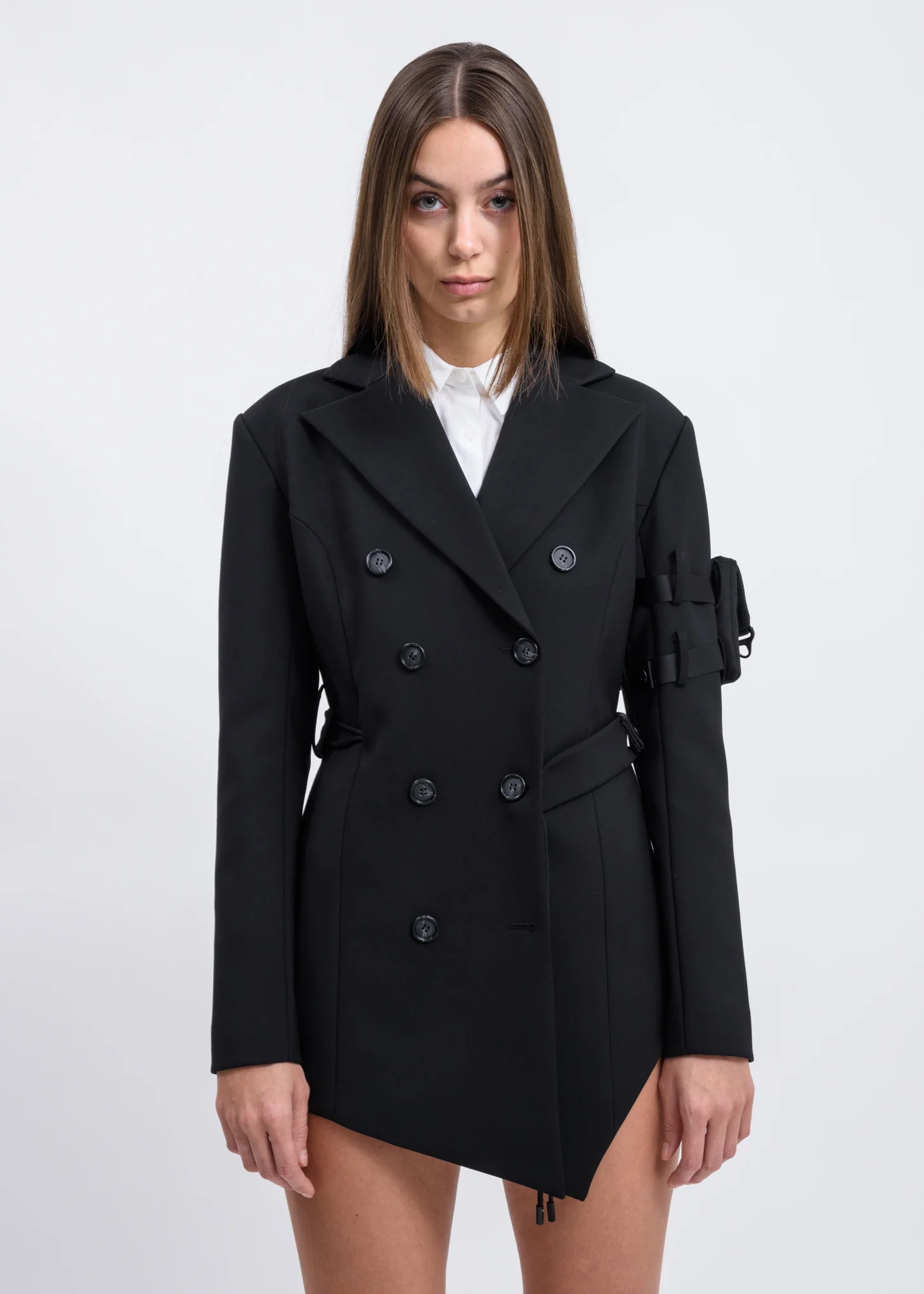 Black Belted Jacket Dress