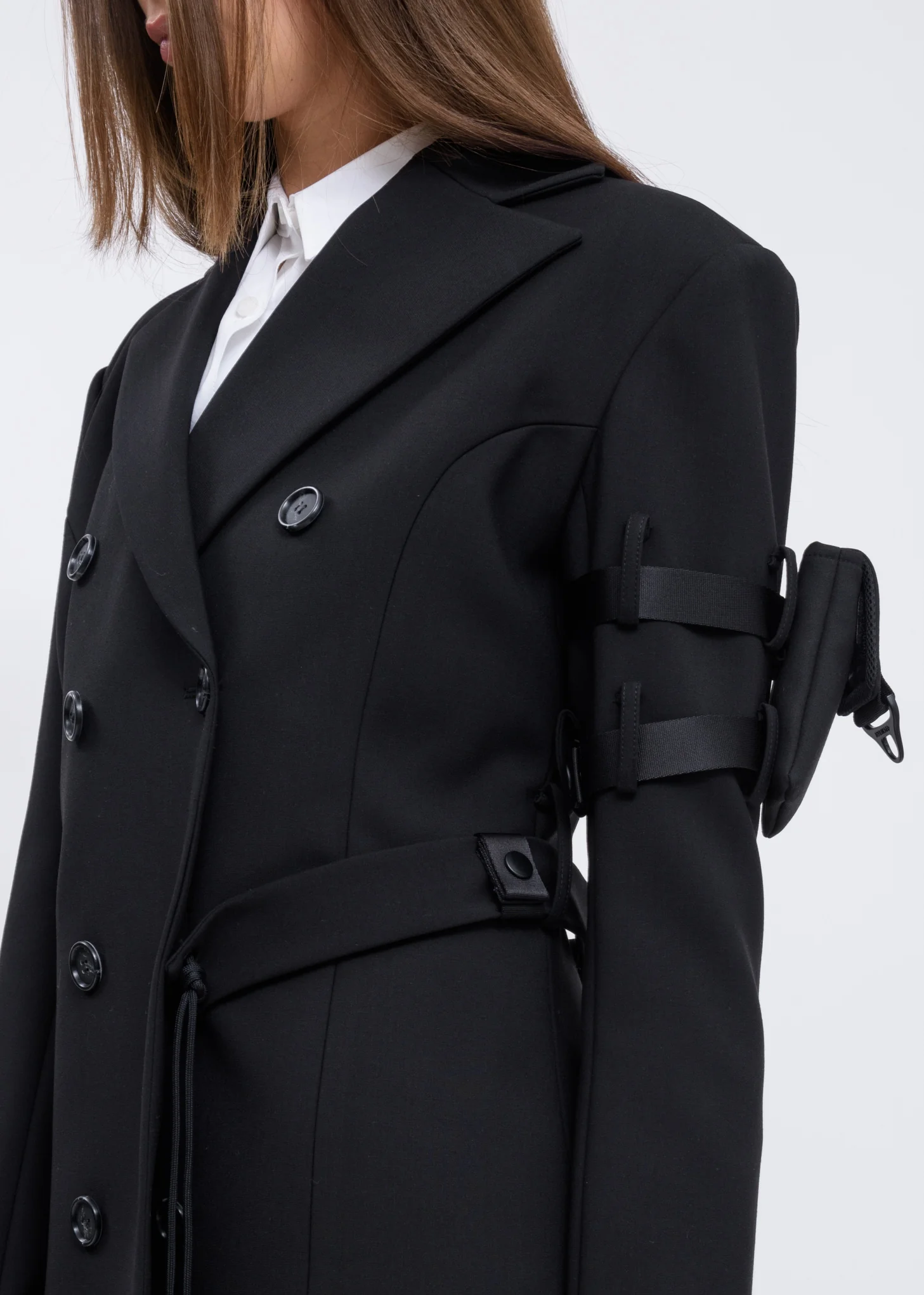 Black Belted Jacket Dress - Image 2