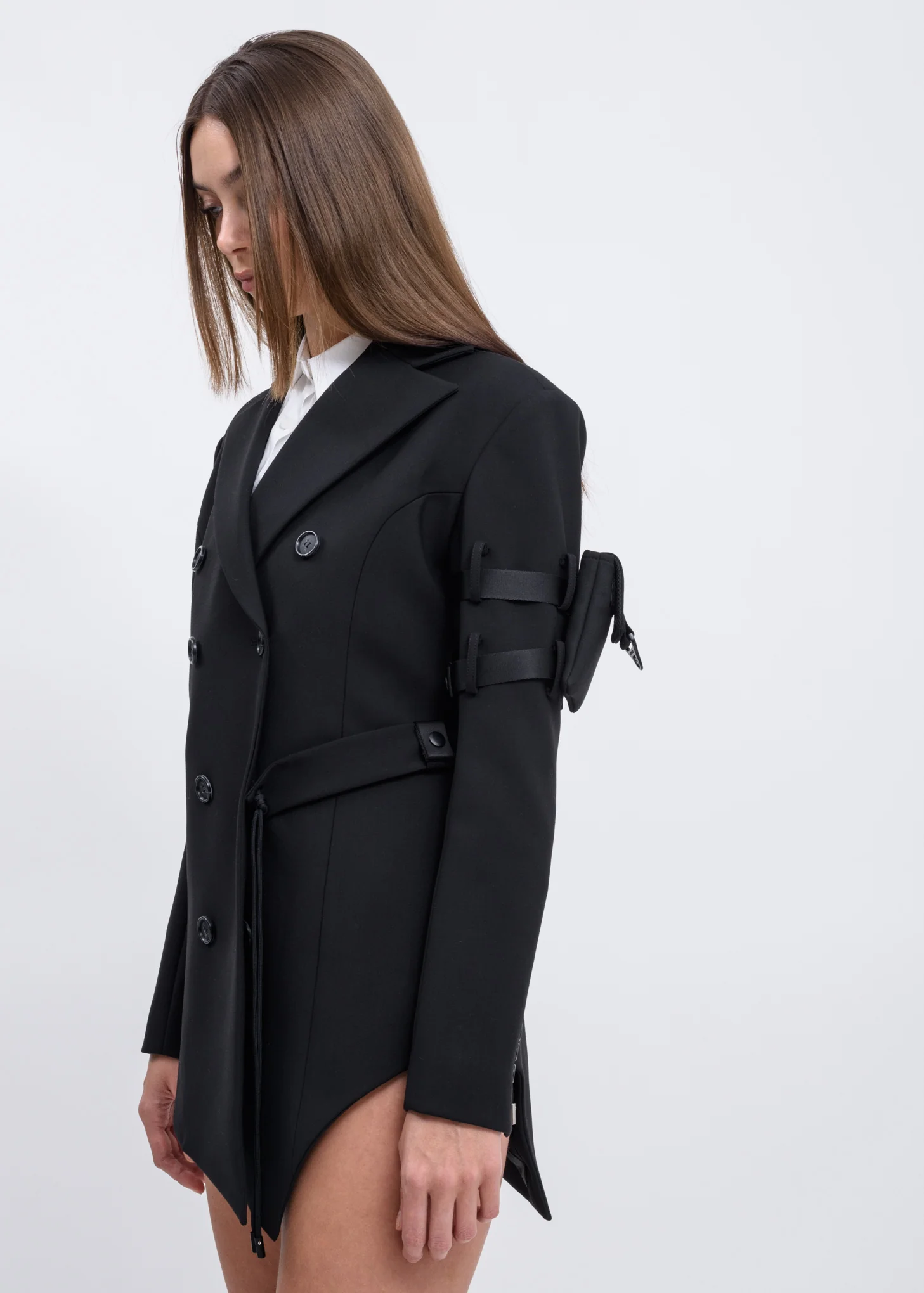 Black Belted Jacket Dress - Image 4