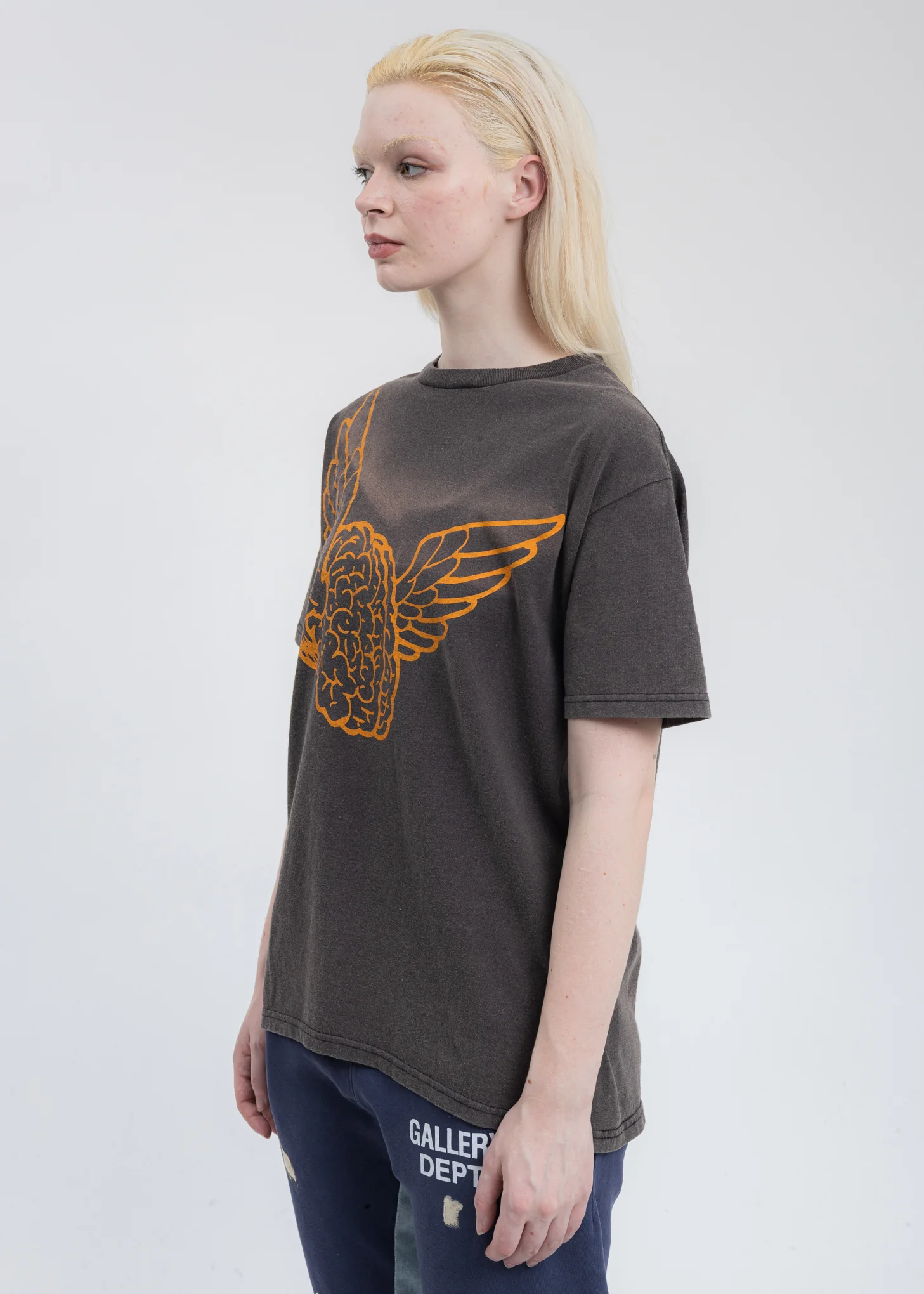 Black BIG FLYING BRAIN T-Shirt - Image 3
