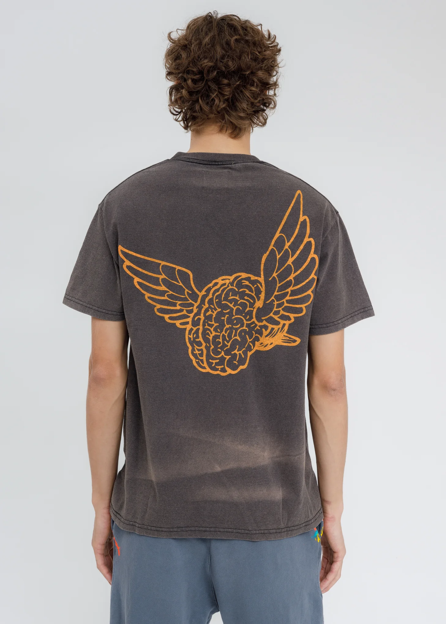 Black BIG FLYING BRAIN T-Shirt - Image 4