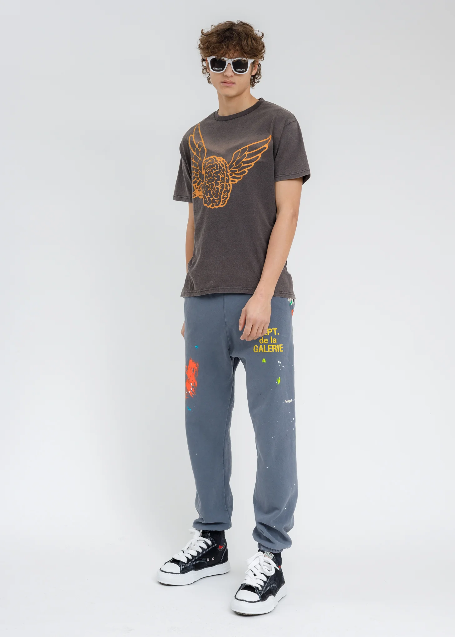 Black BIG FLYING BRAIN T-Shirt - Image 6