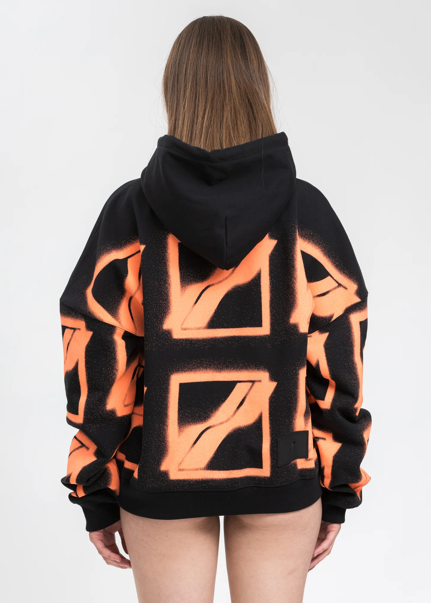 Black Big Logo All Over Hoodie - Image 2