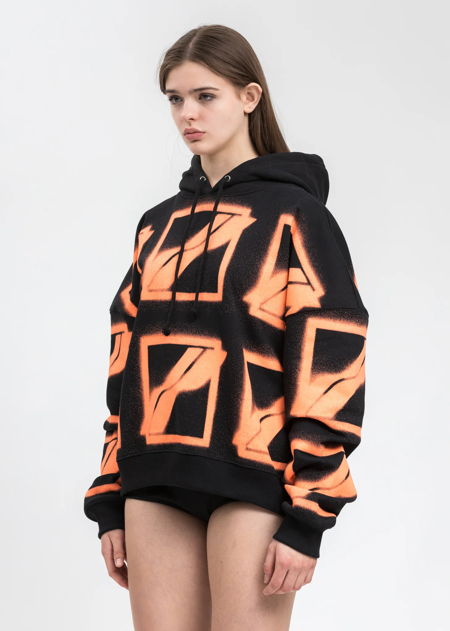 Black Big Logo All Over Hoodie - Image 3