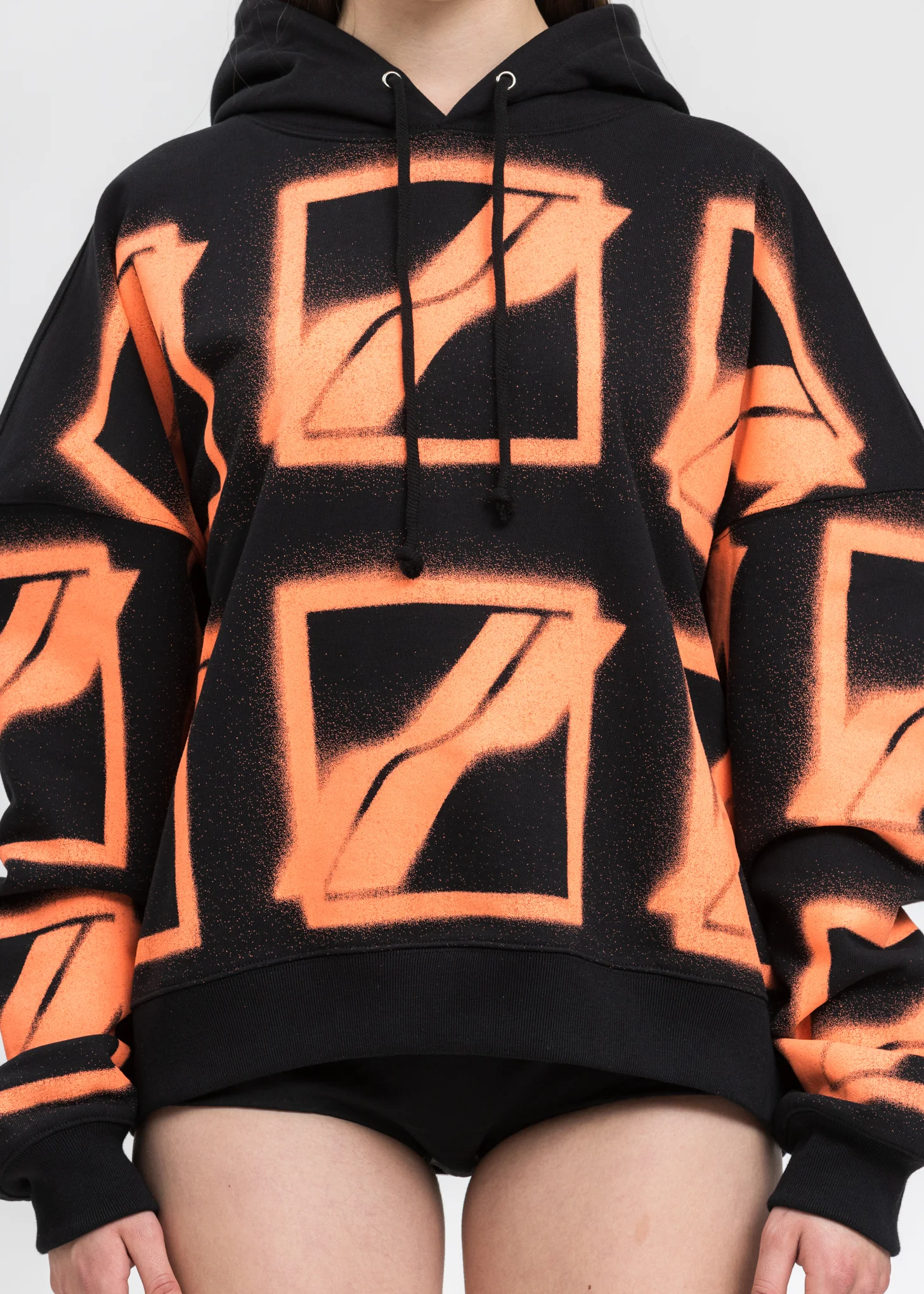 Black Big Logo All Over Hoodie - Image 4