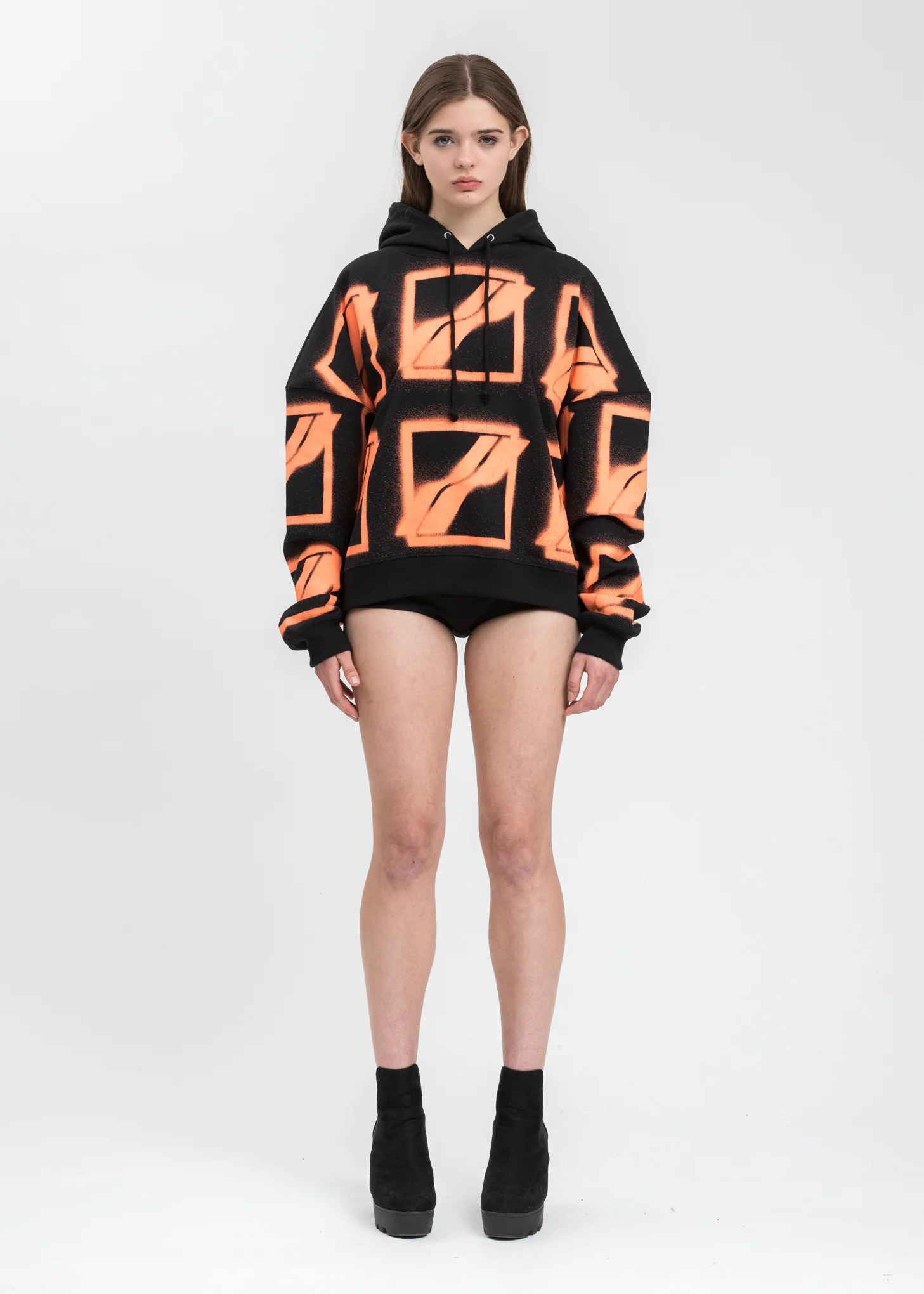 Black Big Logo All Over Hoodie - Image 5