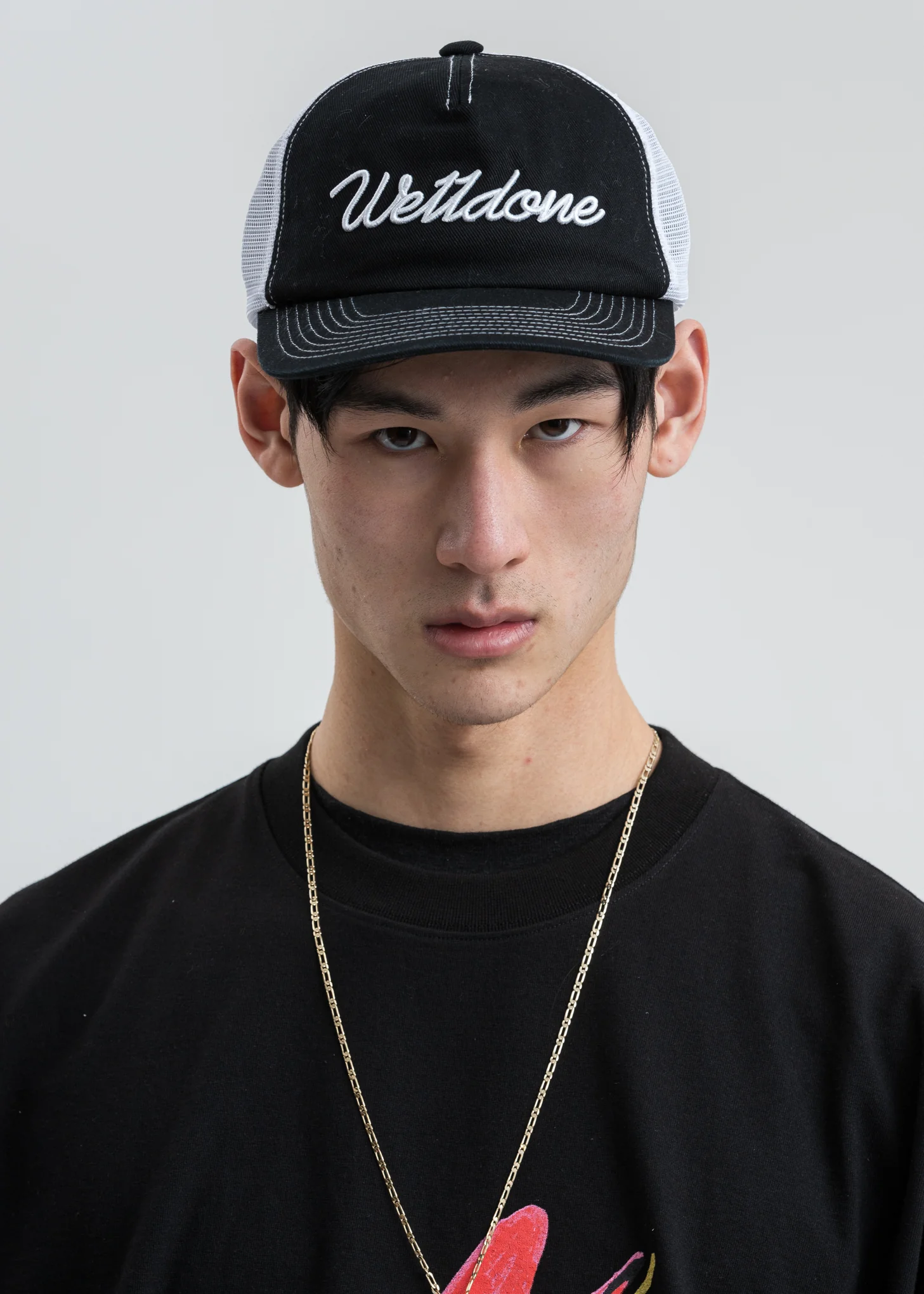 Black Big Logo Embroidered Cap