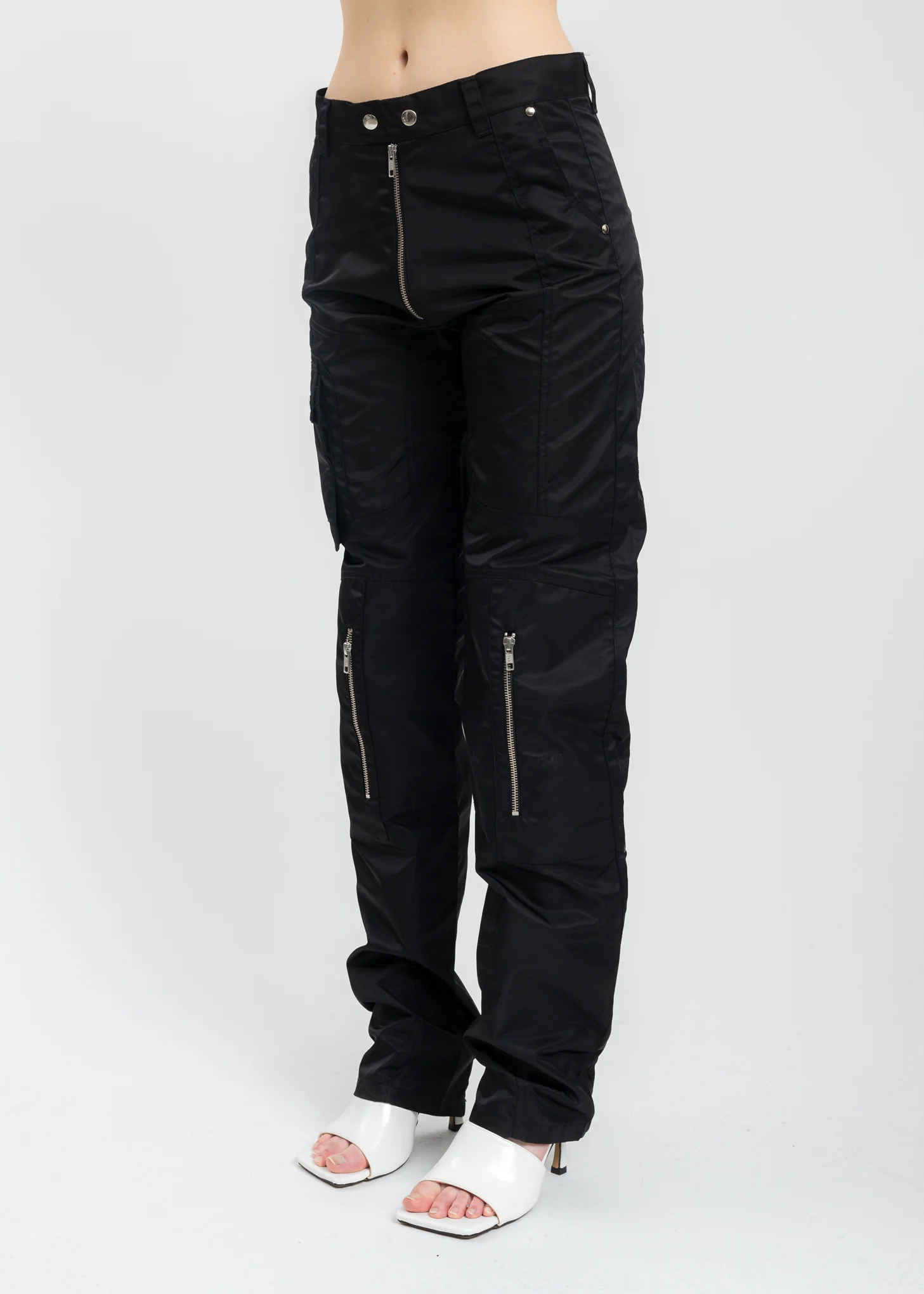 Black Biker Trousers With Explore Zip - Image 3