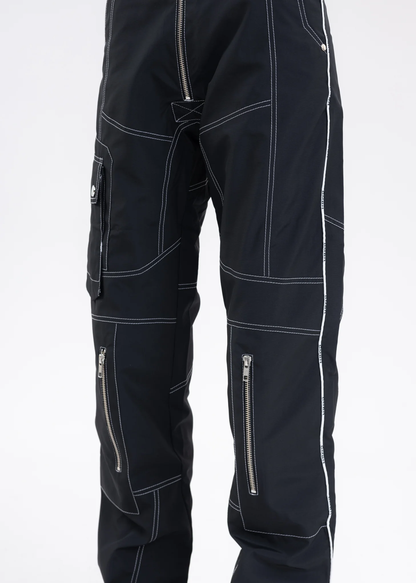 BLACK BIKER TROUSERS WITH EXPOSED ZIPS - Image 2