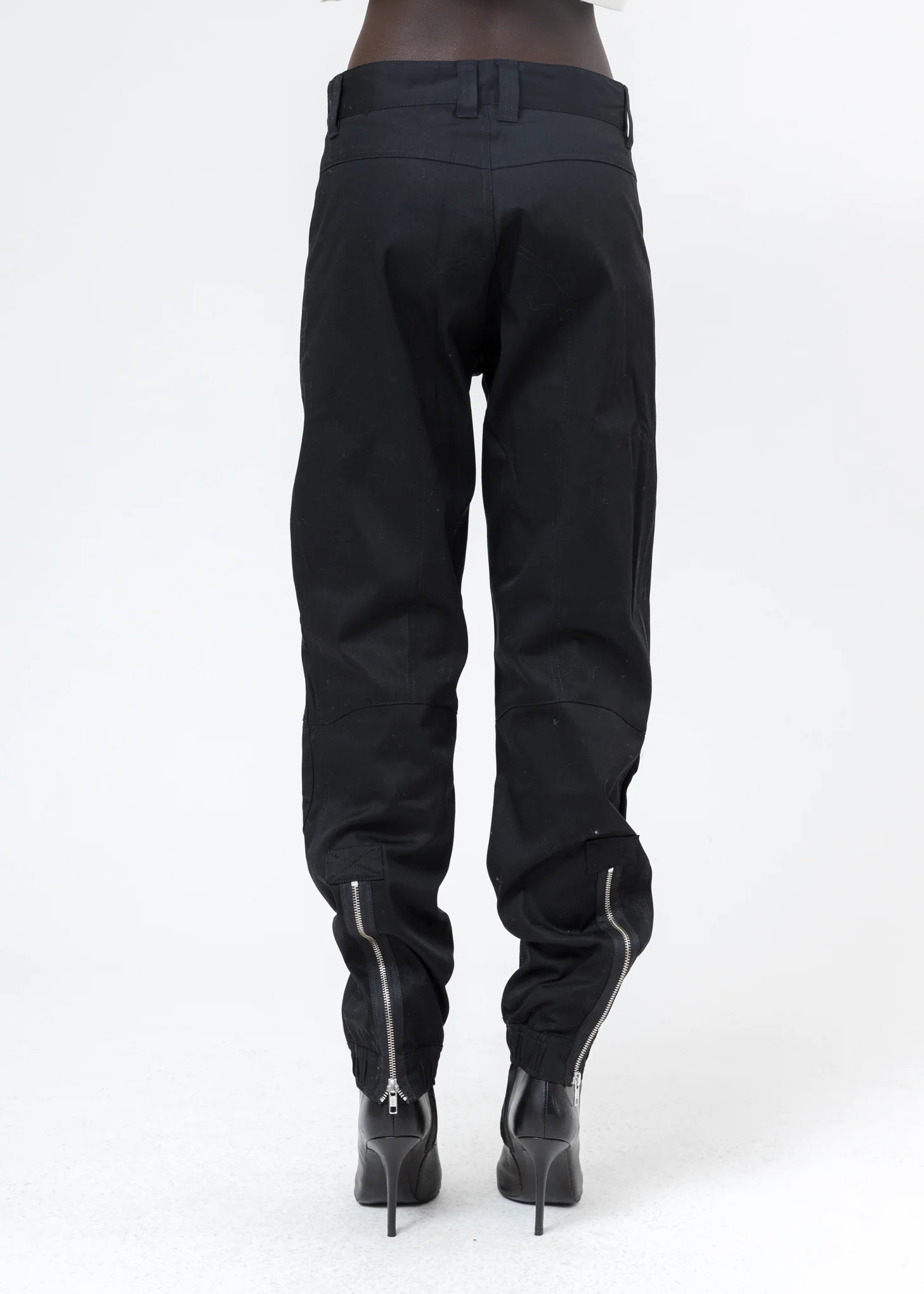 Black Biker Trousers With Zips - Image 3