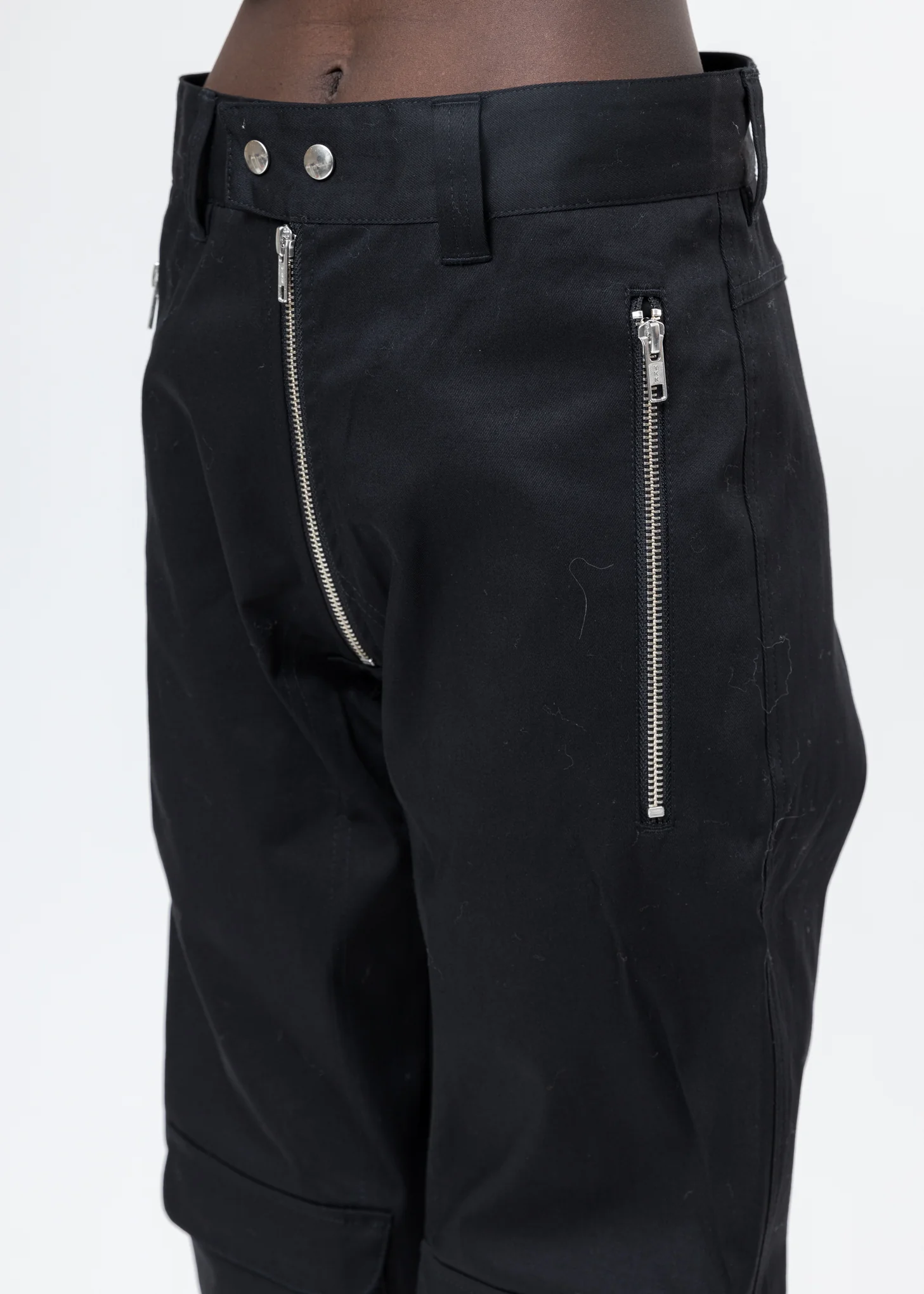 Black Biker Trousers With Zips - Image 4