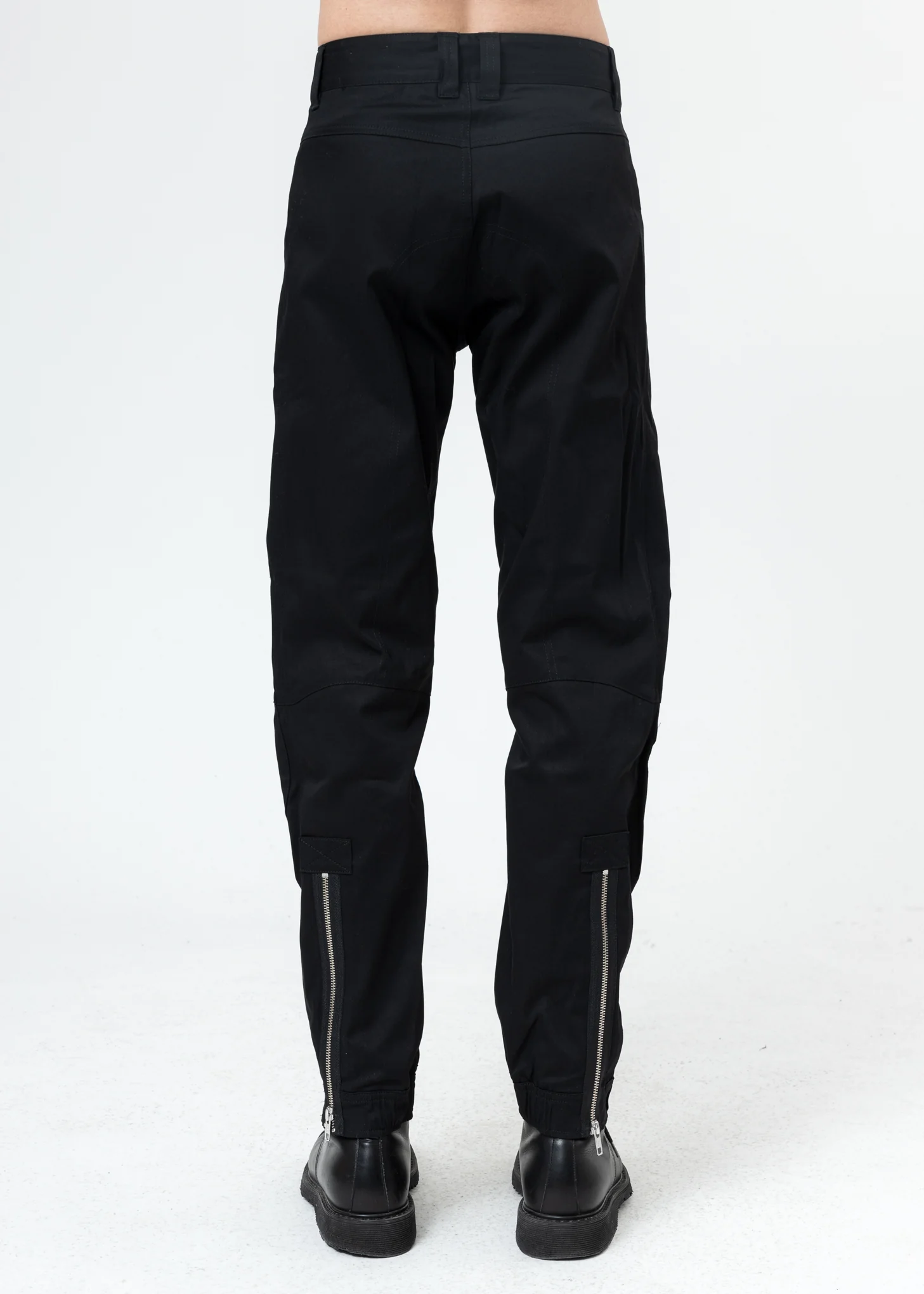 Black Biker Trousers With Zips - Image 2