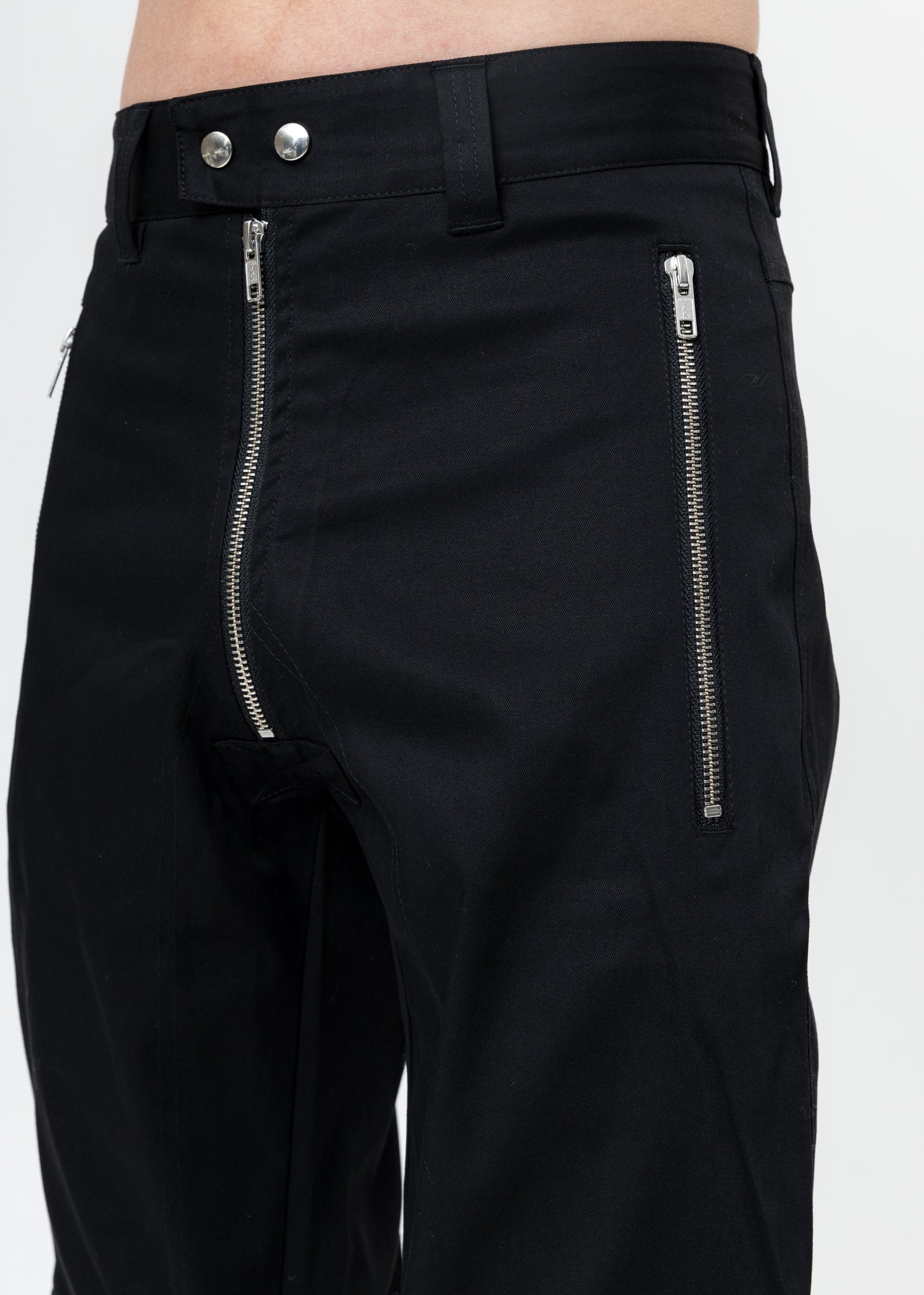 Black Biker Trousers With Zips - Image 4
