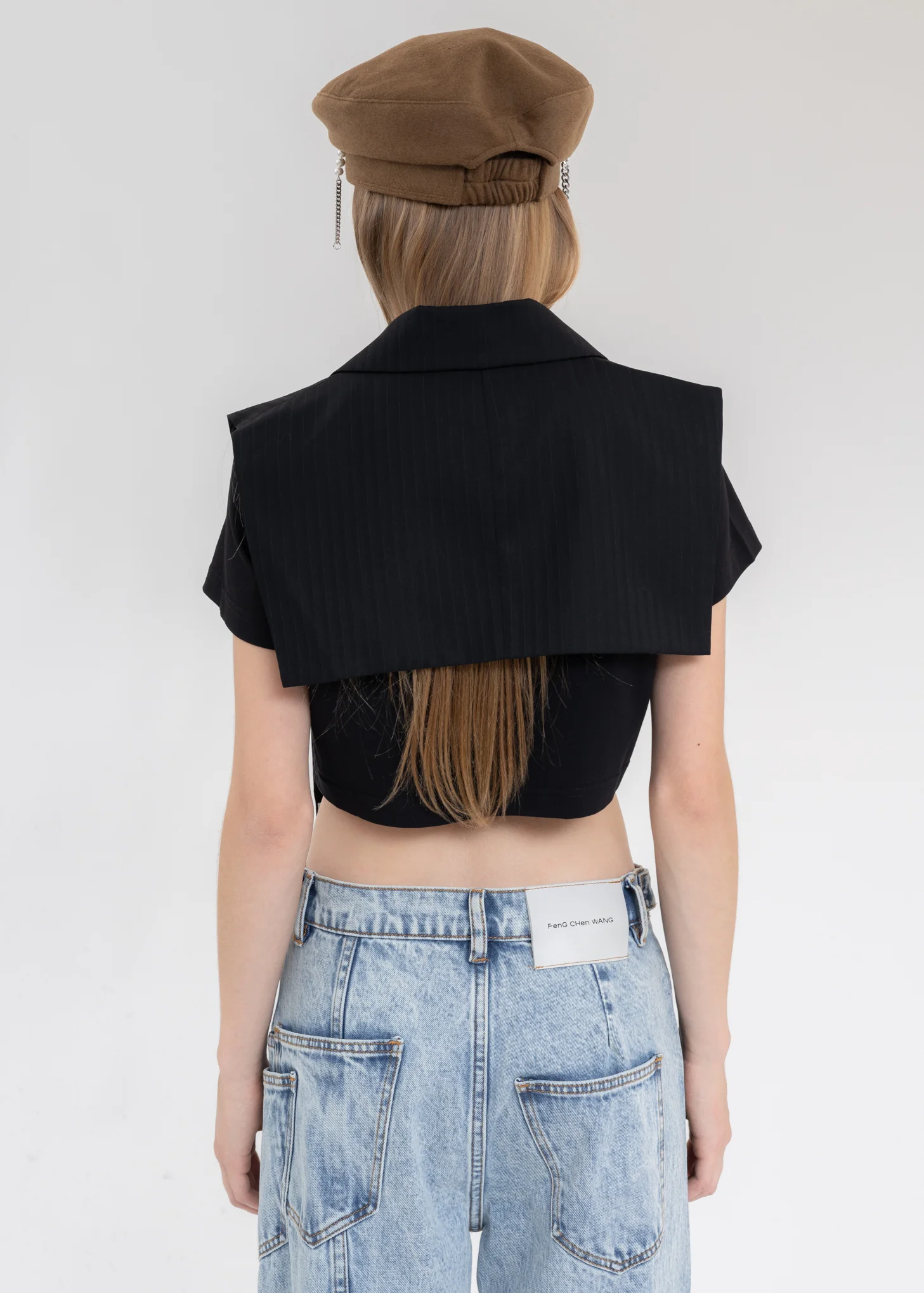 Black BLAZER COLLAR VEST - Image 3