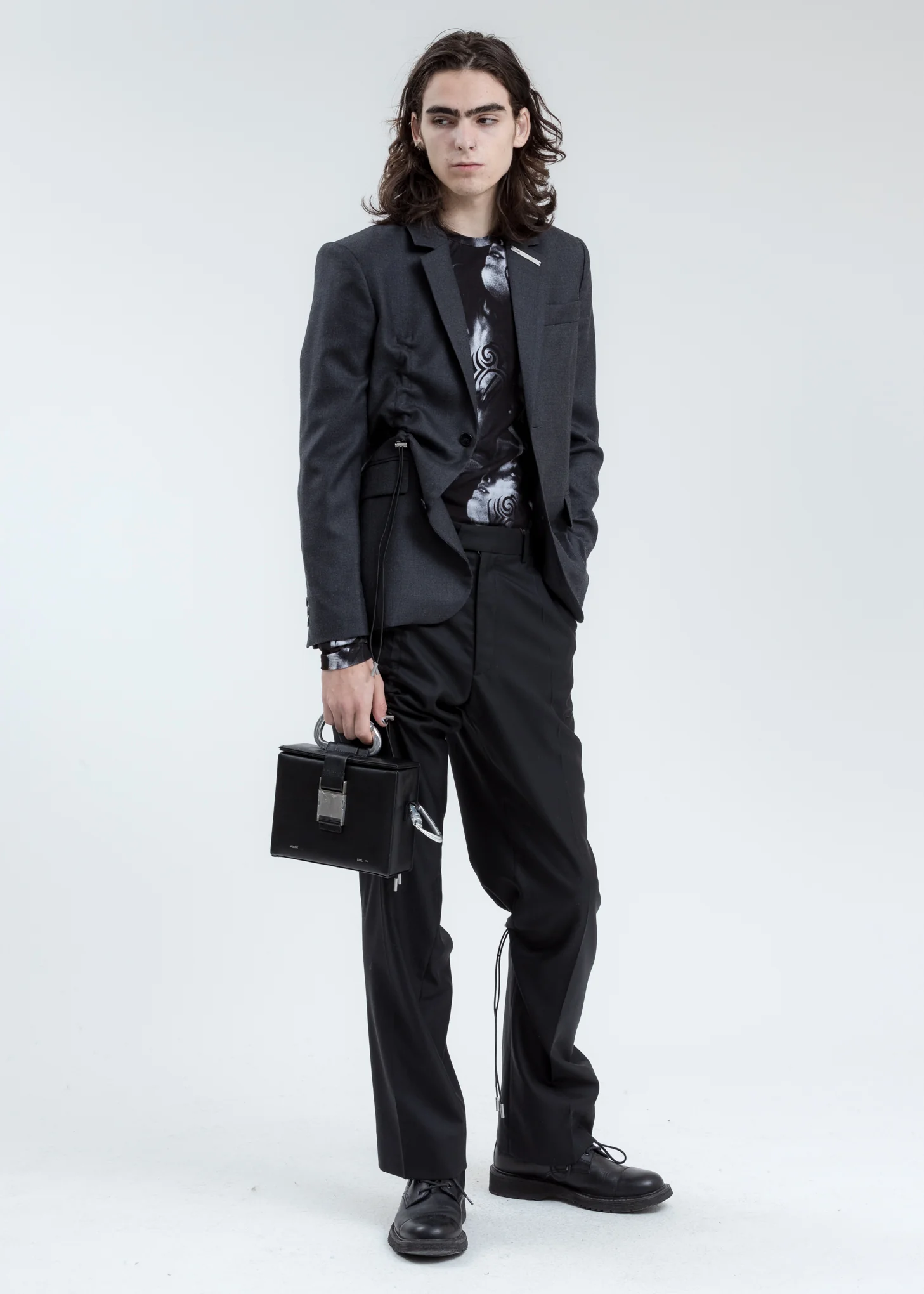 Charcoal Blazer with Drawstrings - Image 8