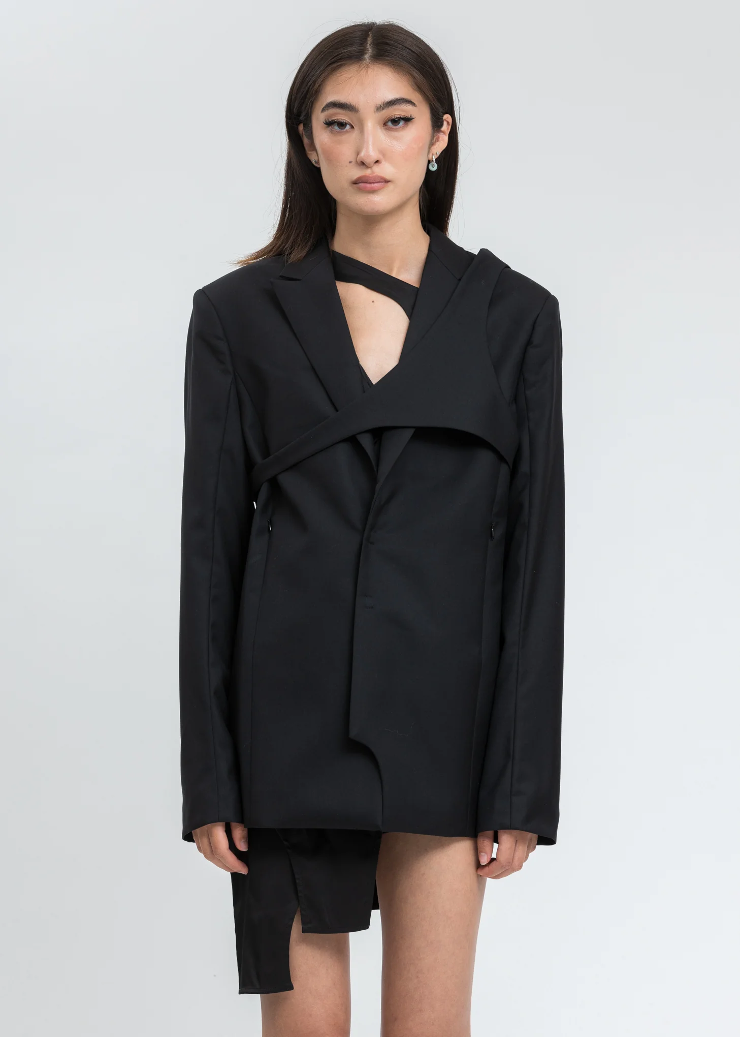 Black Blazer With Removable Harness