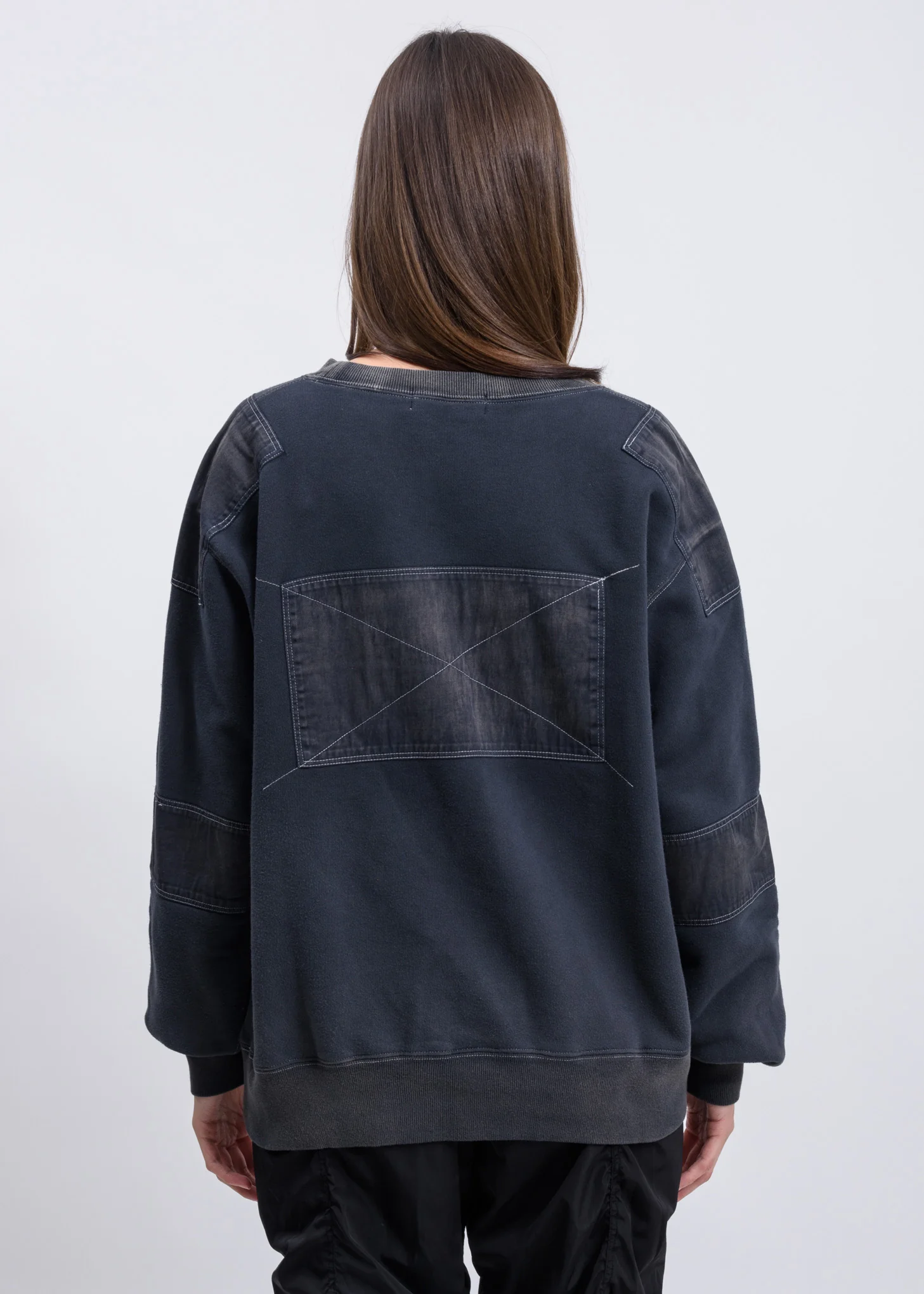 Black Bleach Patchwork Sweater - Image 2