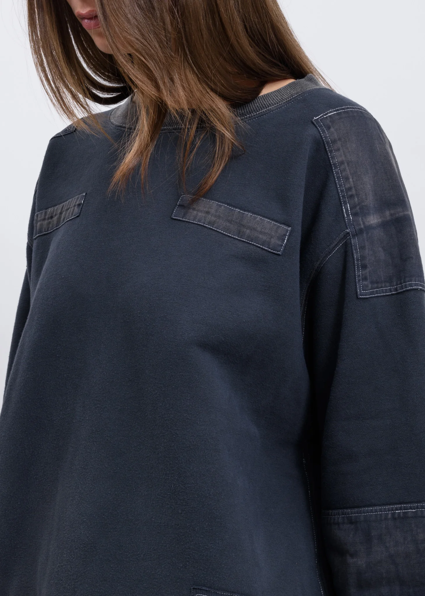Black Bleach Patchwork Sweater - Image 4