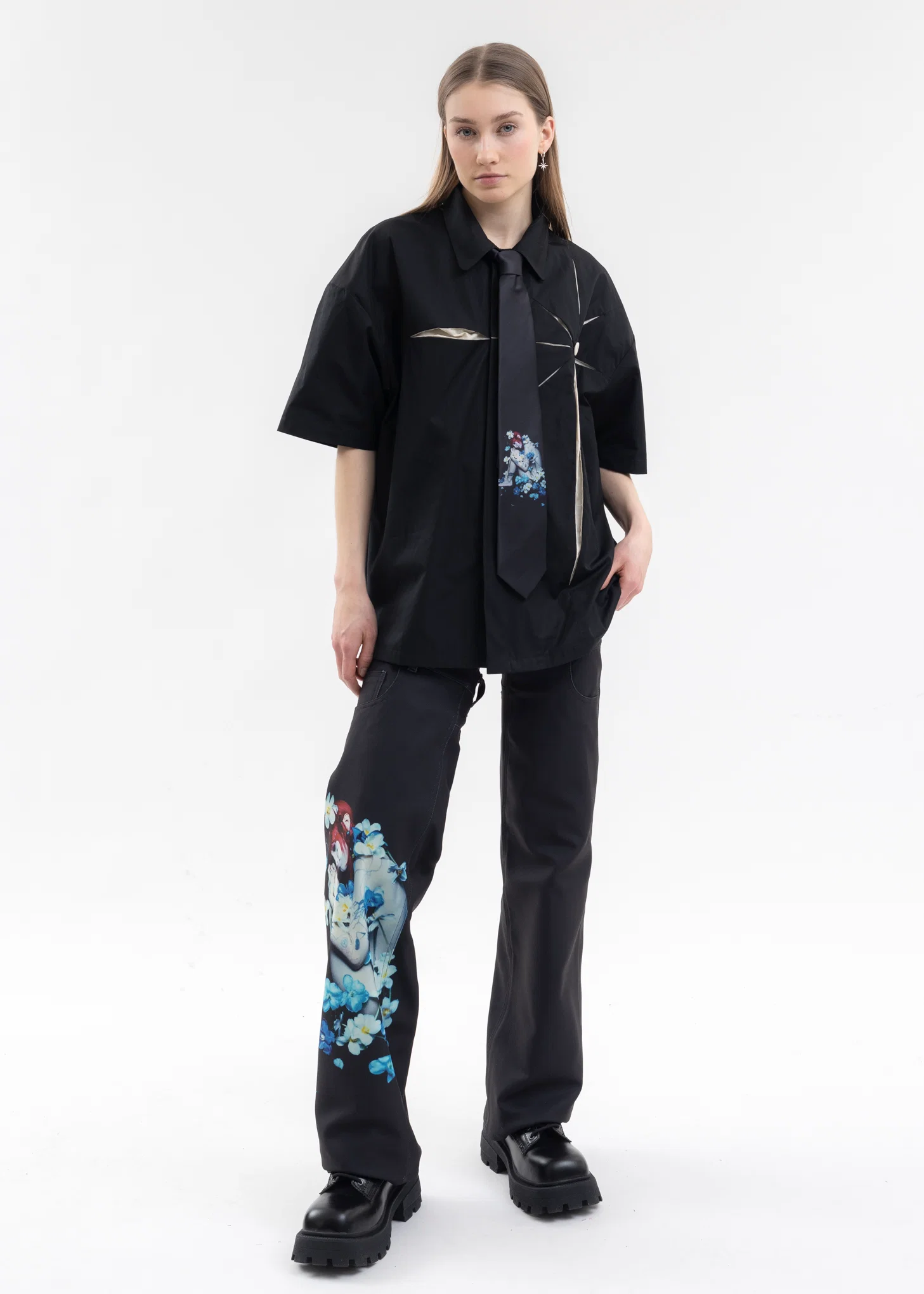 BLACK BLUE GIRL TIE - Image 3