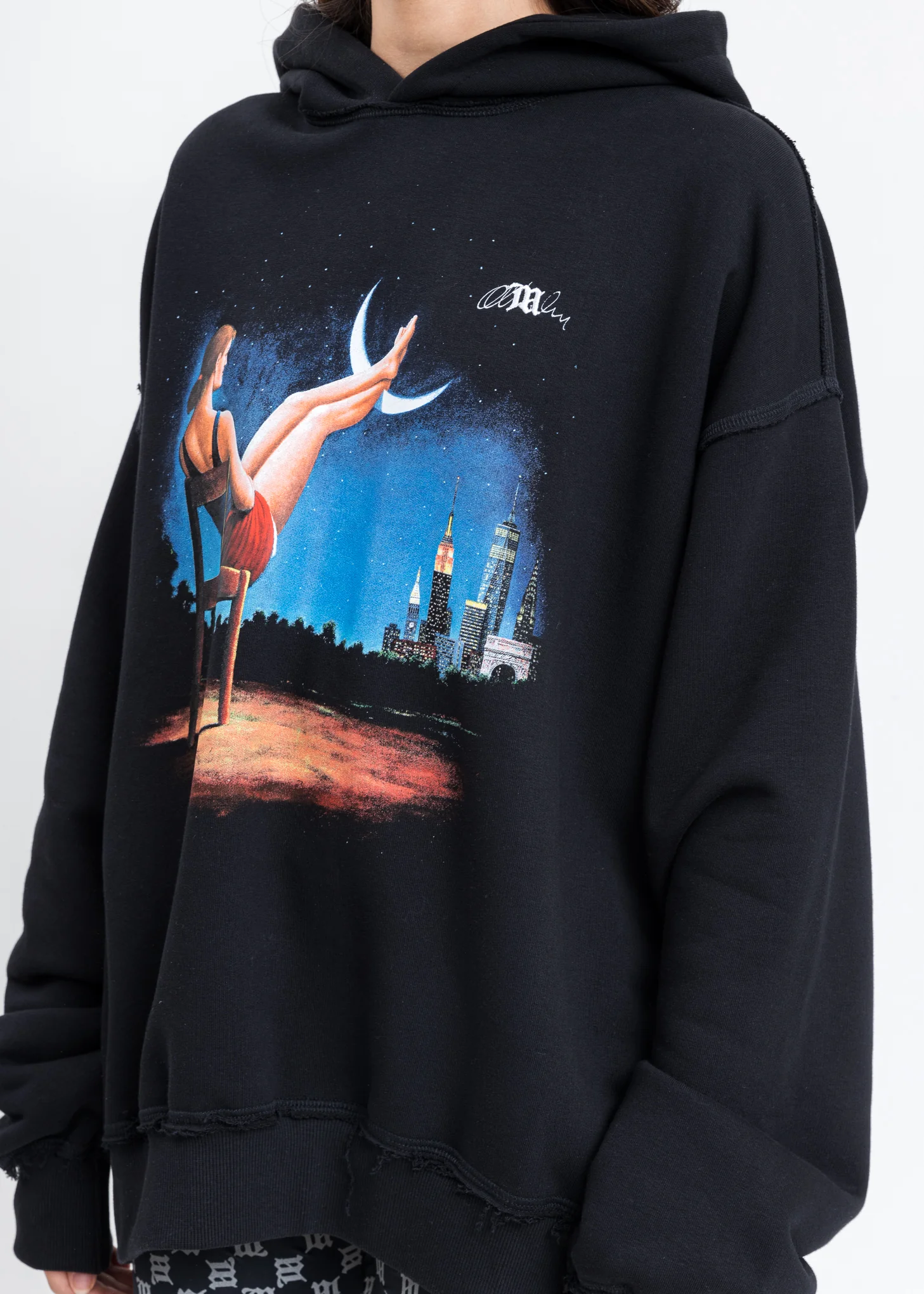 Black Blue Moon Hoodie - Image 2