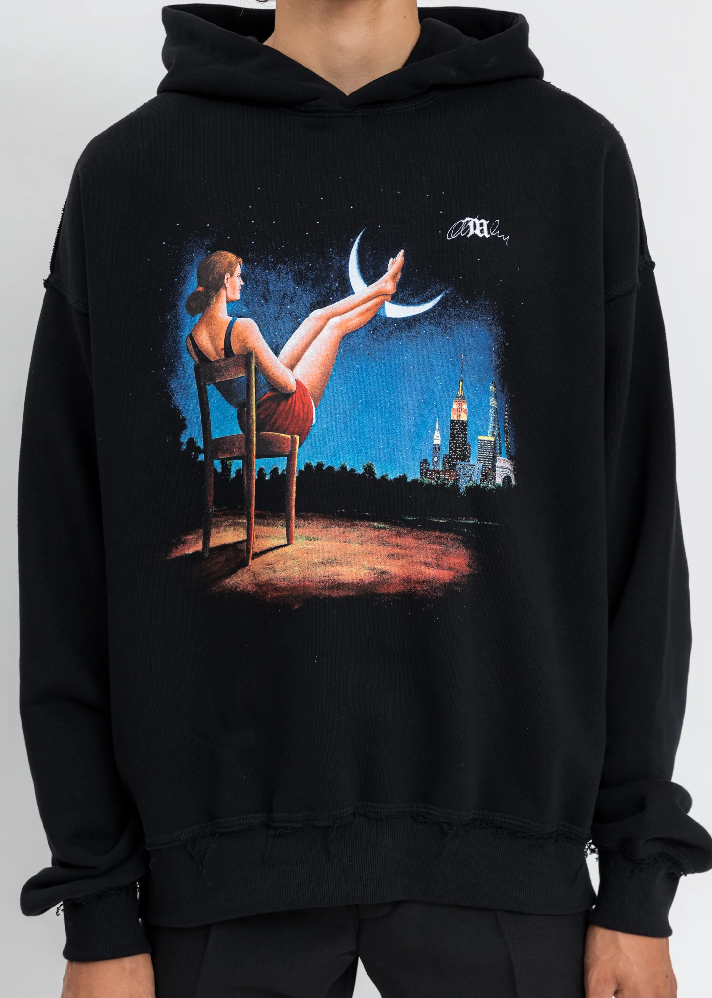 Black Blue Moon Hoodie - Image 2