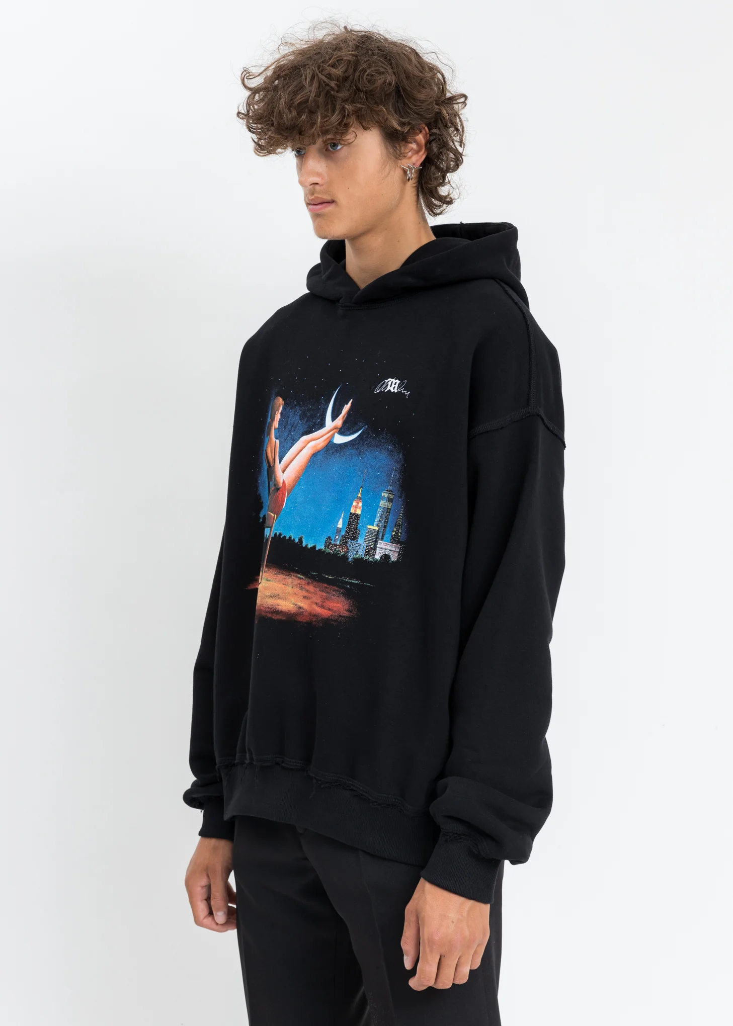 Black Blue Moon Hoodie - Image 3