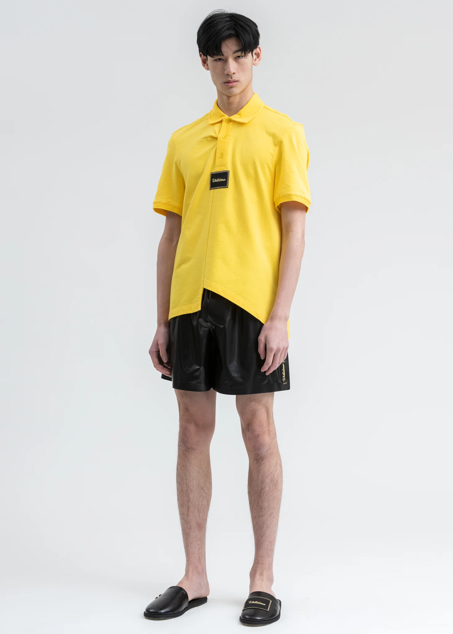 Black Bonded and Latex Textured Shorts - Image 6