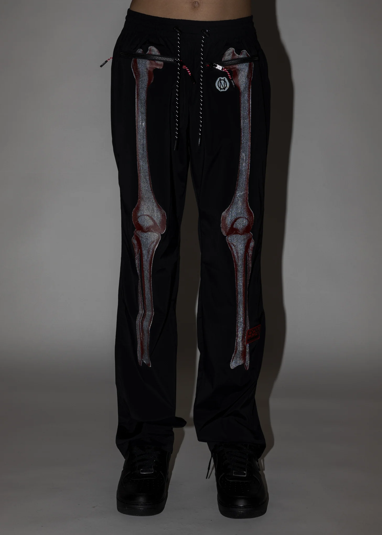 Black BORN TO BONE Pants (Reflective) - Image 2
