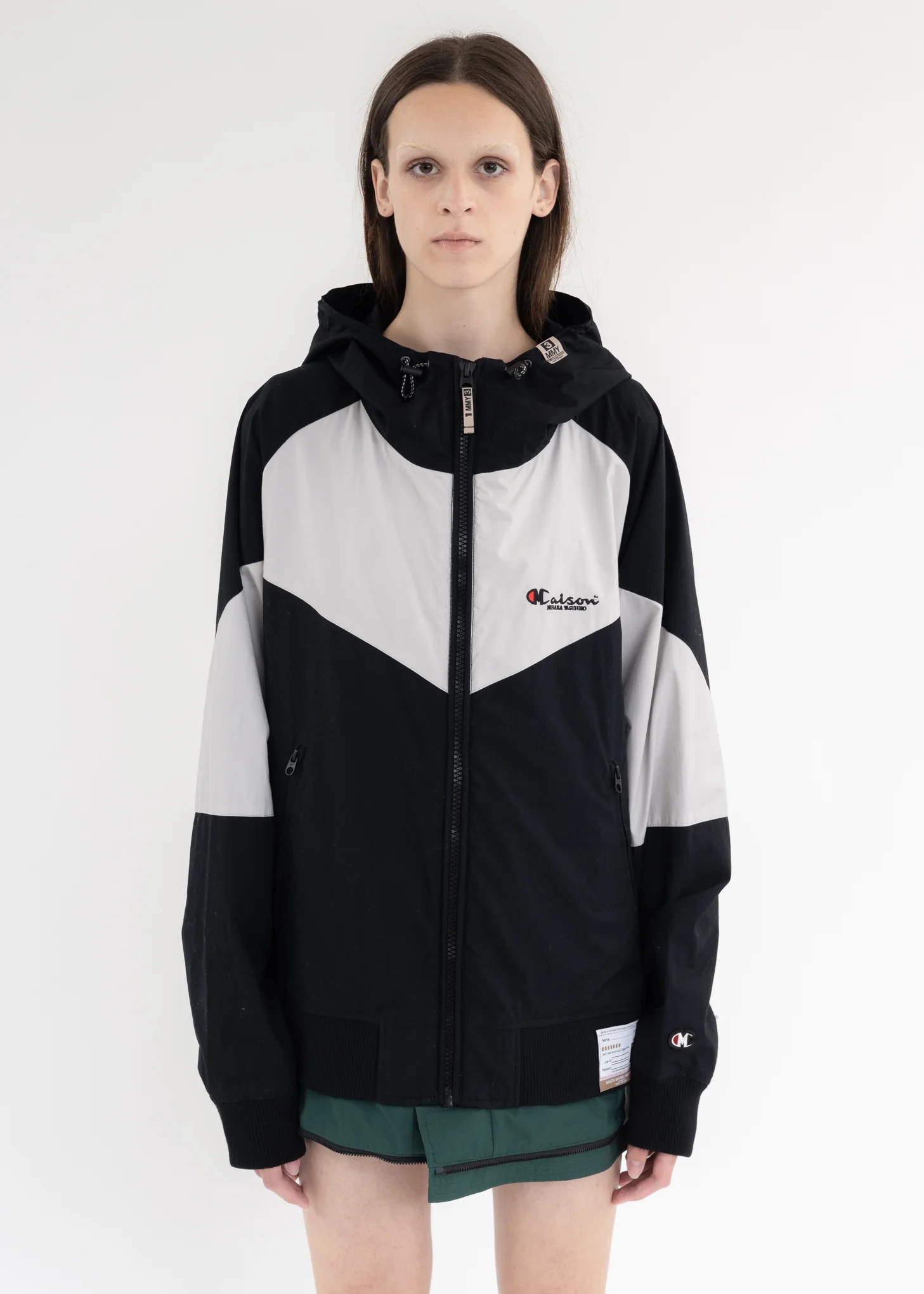 Black Bottom Layered Sports Blouson