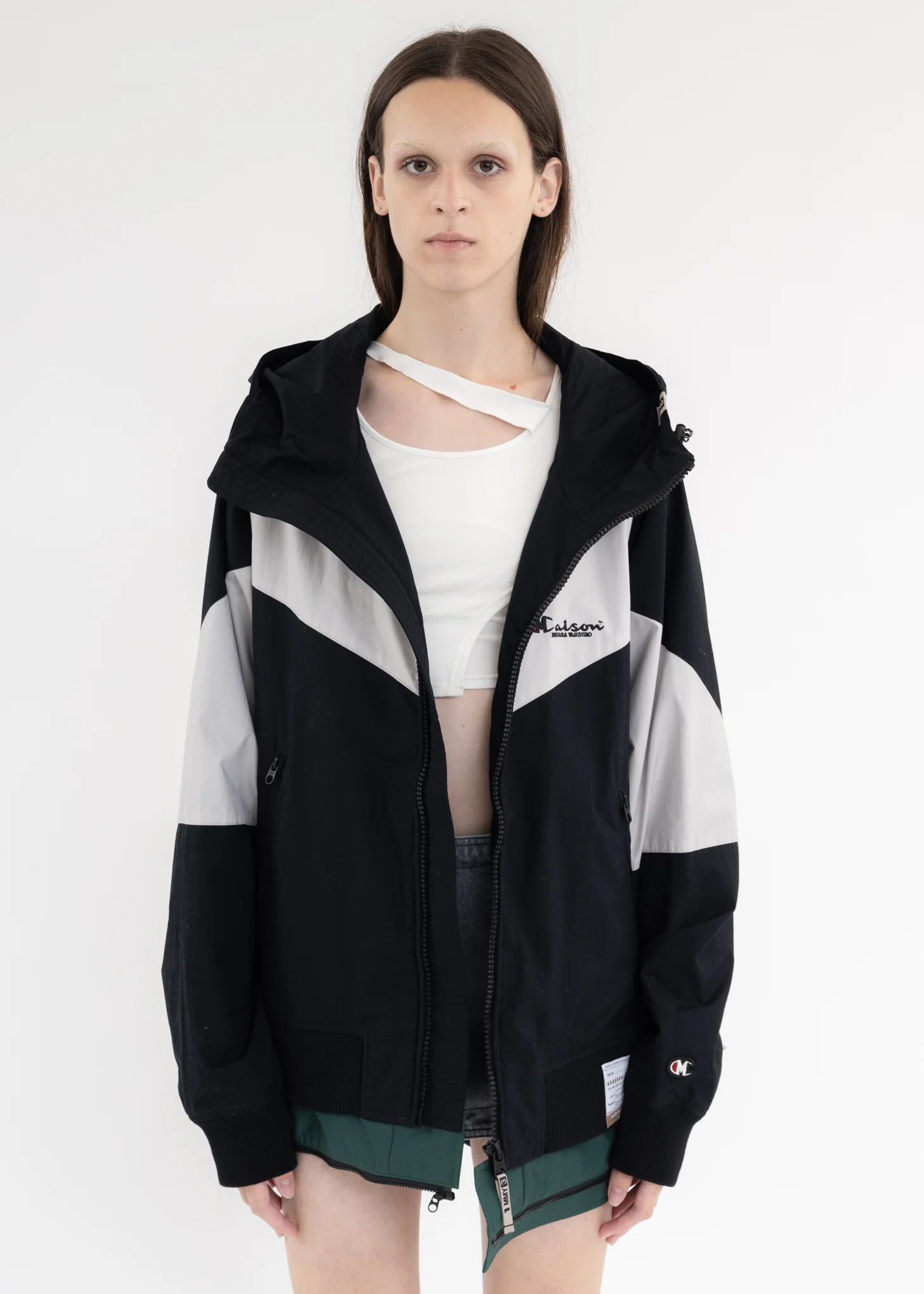 Black Bottom Layered Sports Blouson - Image 5