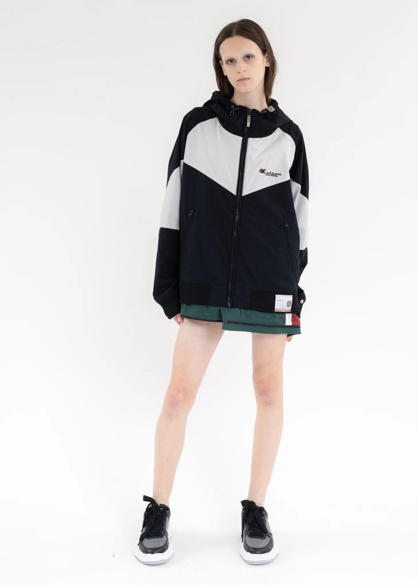 Black Bottom Layered Sports Blouson - Image 6