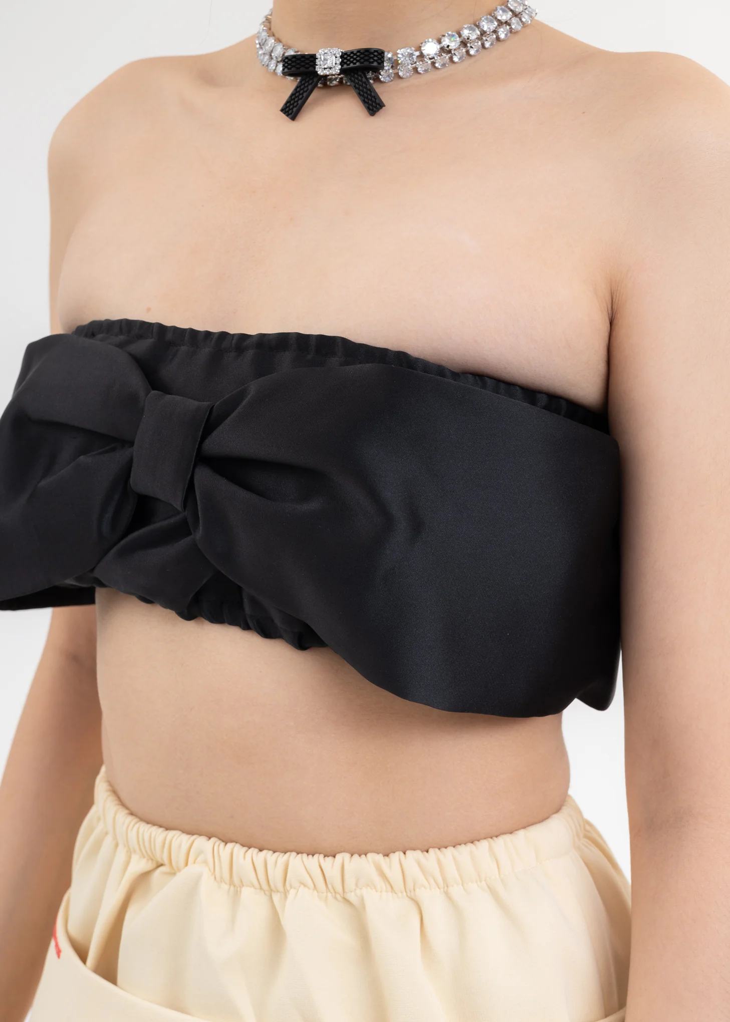 Black Bow Bandeau Top - Image 2