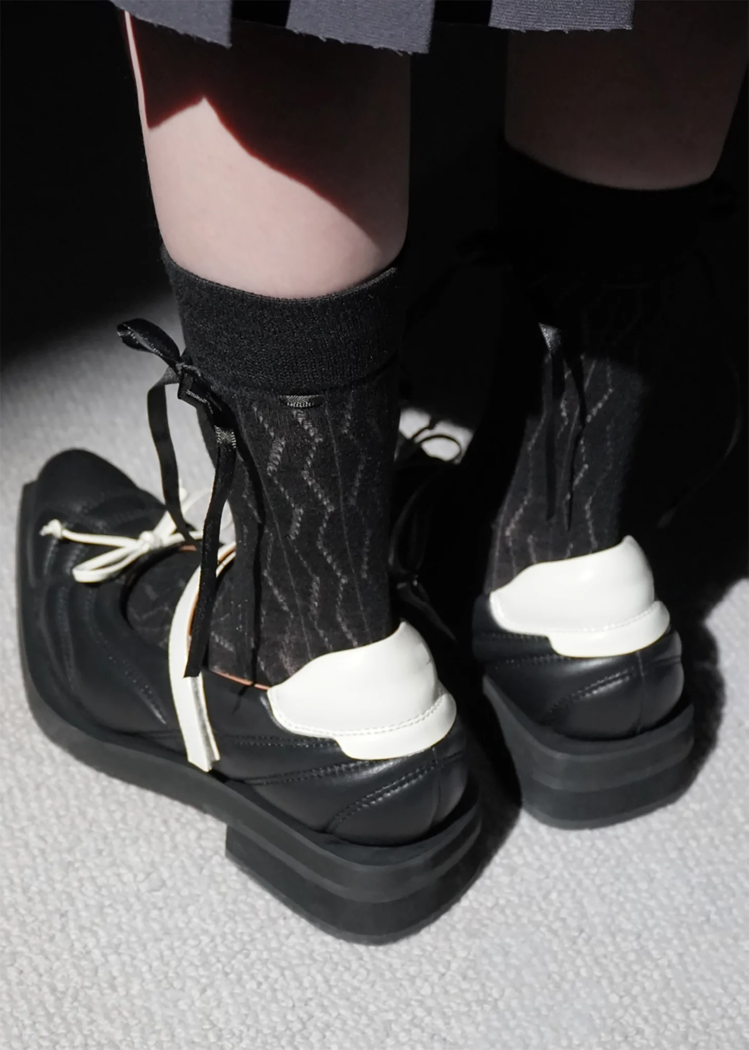 Black Bow Lace Socks - Image 3