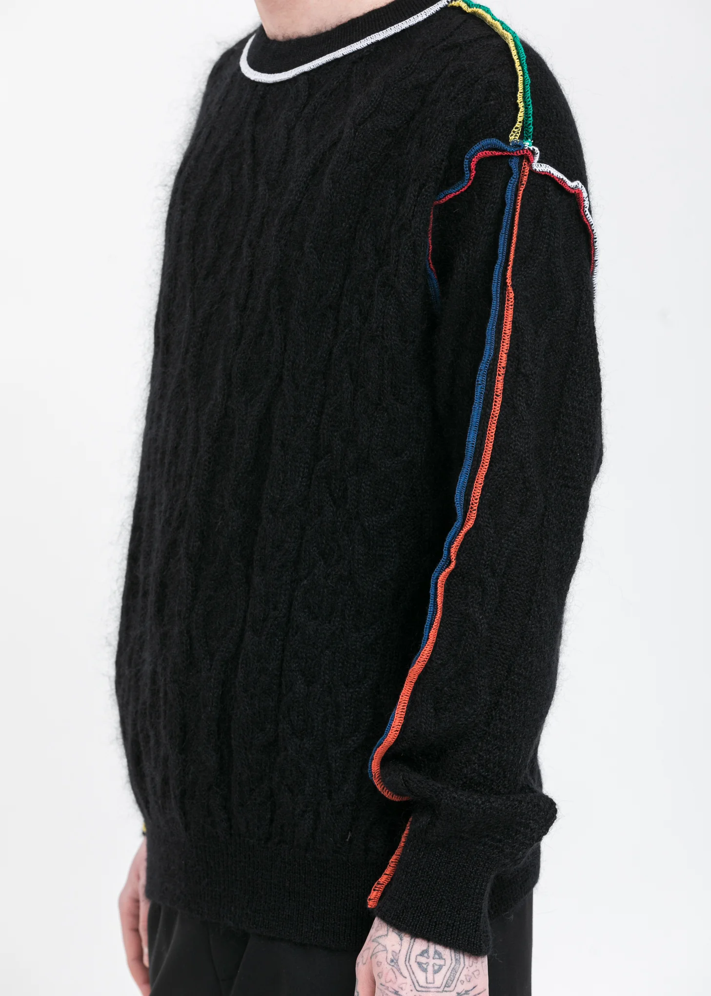 Black Braid Overlock Sweater - Image 2