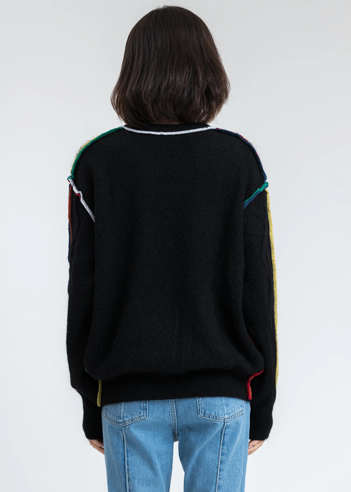 Black Braid Overlock Sweater - Image 3
