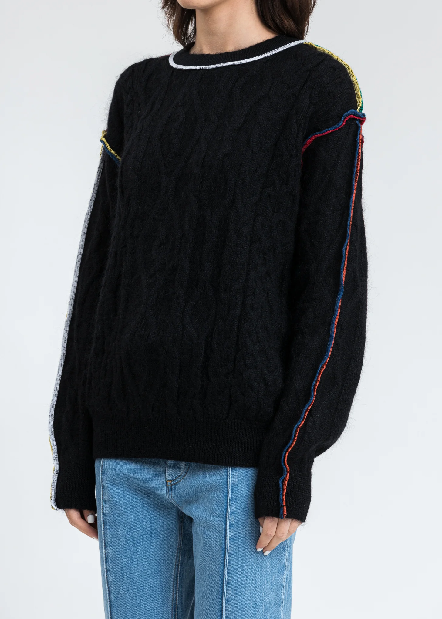 Black Braid Overlock Sweater - Image 4