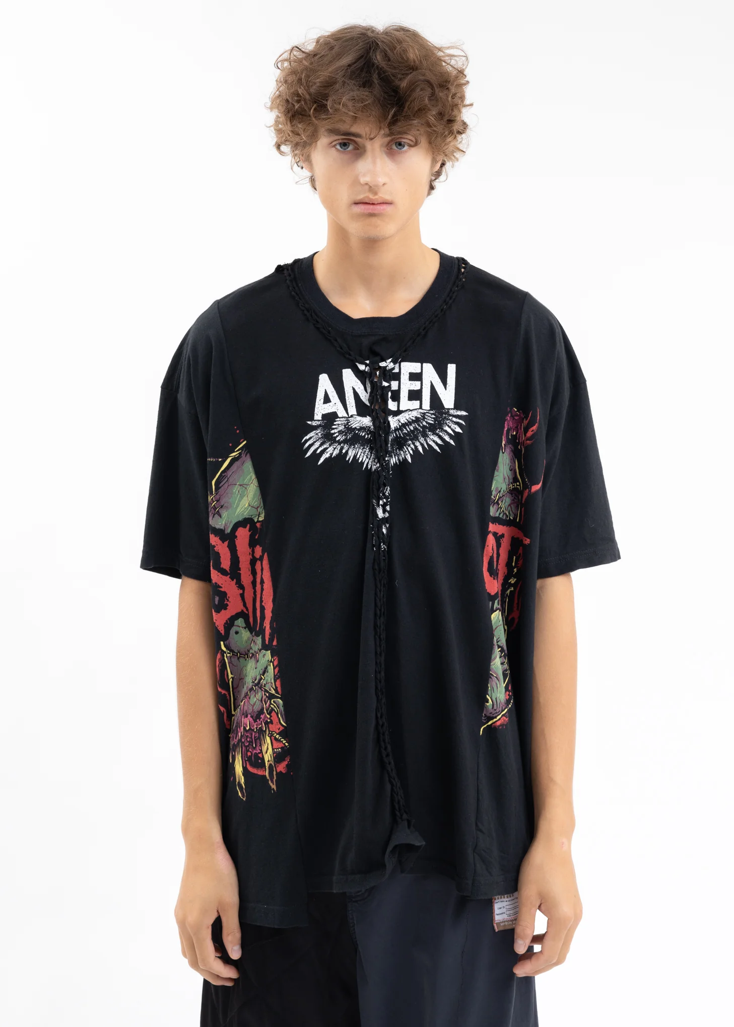 Black Braided Band Tee -Style A