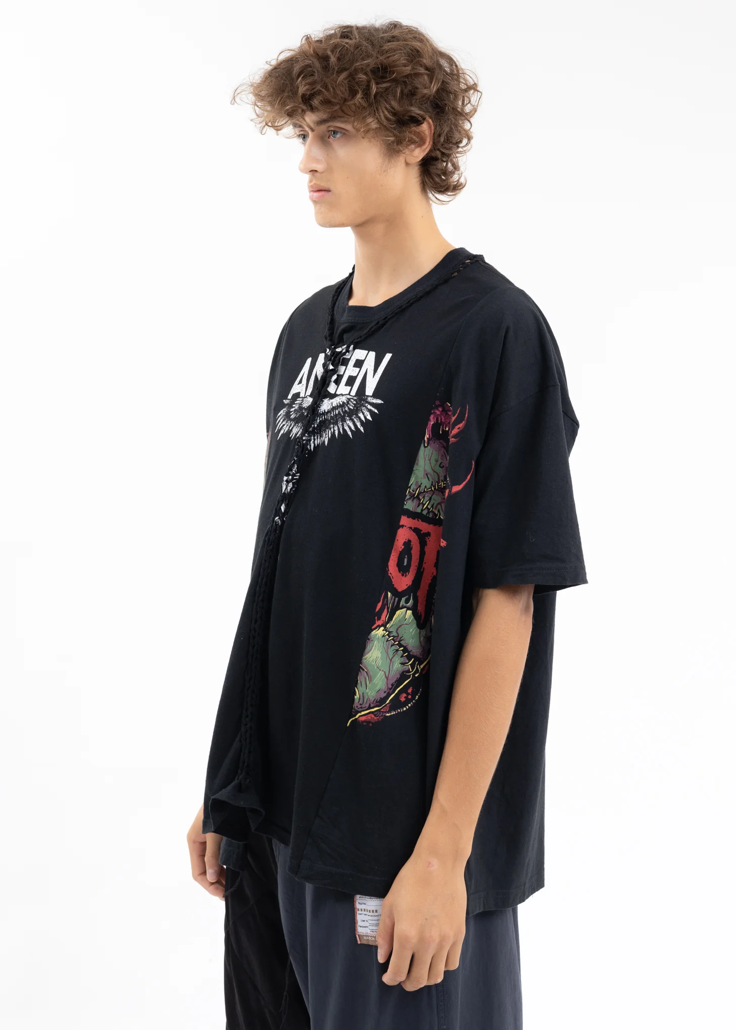 Black Braided Band Tee -Style A - Image 2