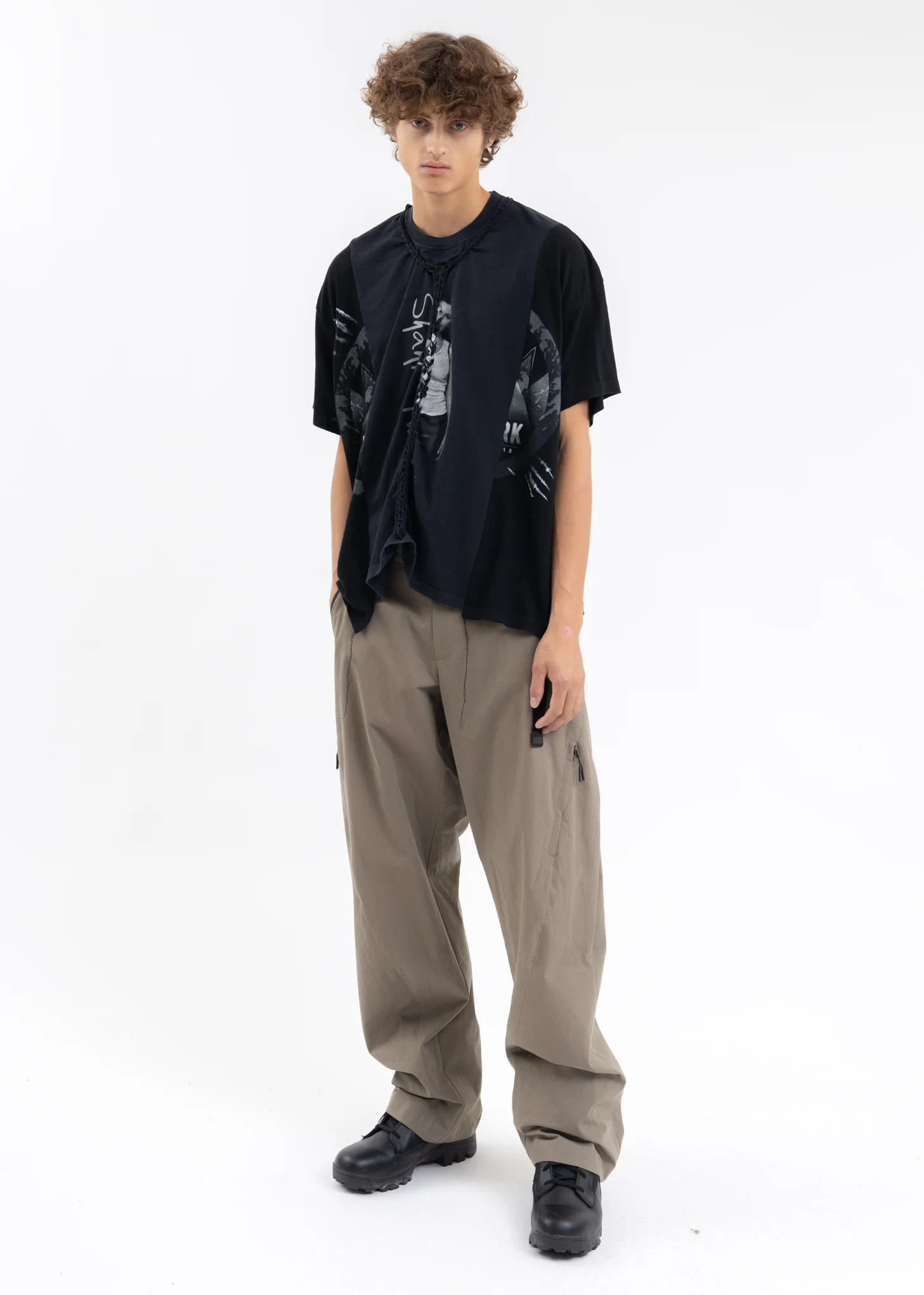 Black Braided Band Tee -Style C - Image 5