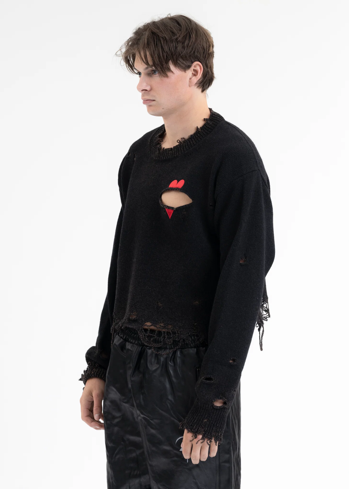 BLACK BROKEN HEART KNIT PULLOVER - Image 2
