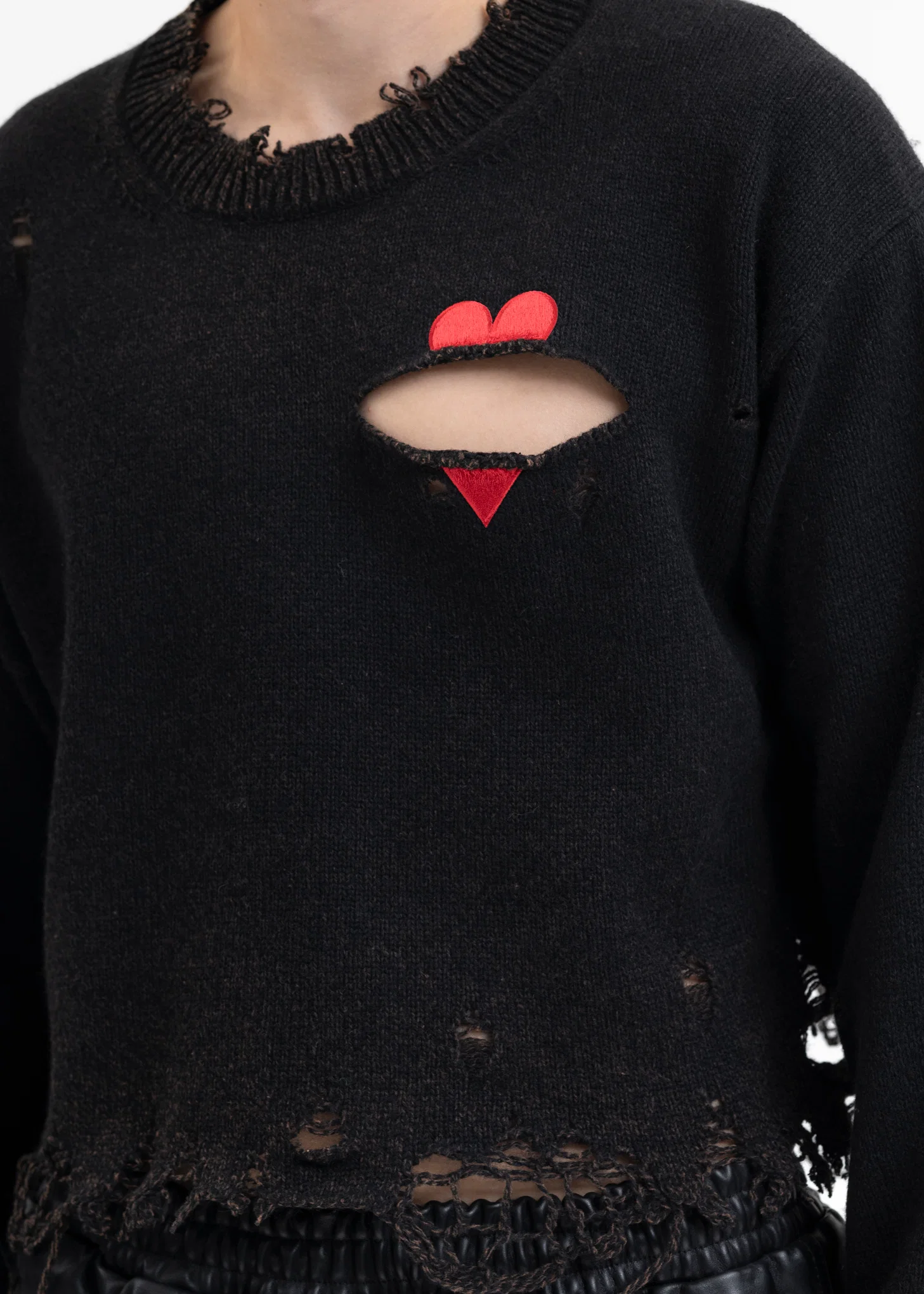 BLACK BROKEN HEART KNIT PULLOVER - Image 4