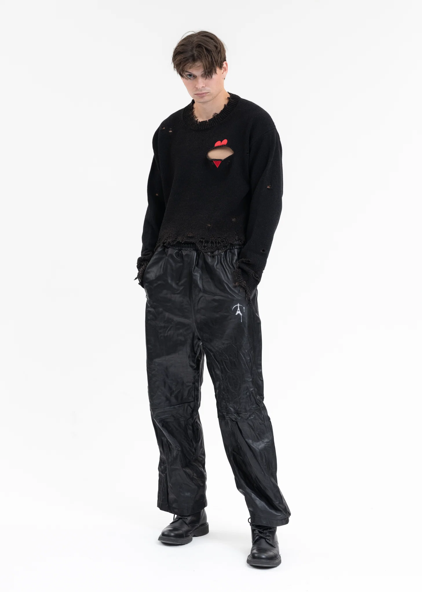 BLACK BROKEN HEART KNIT PULLOVER - Image 5
