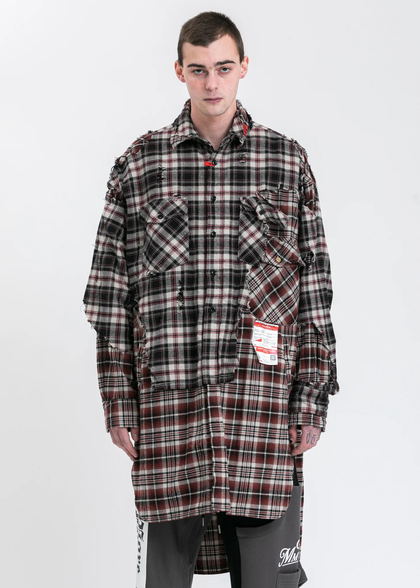 Black Broken Layer Long Shirt