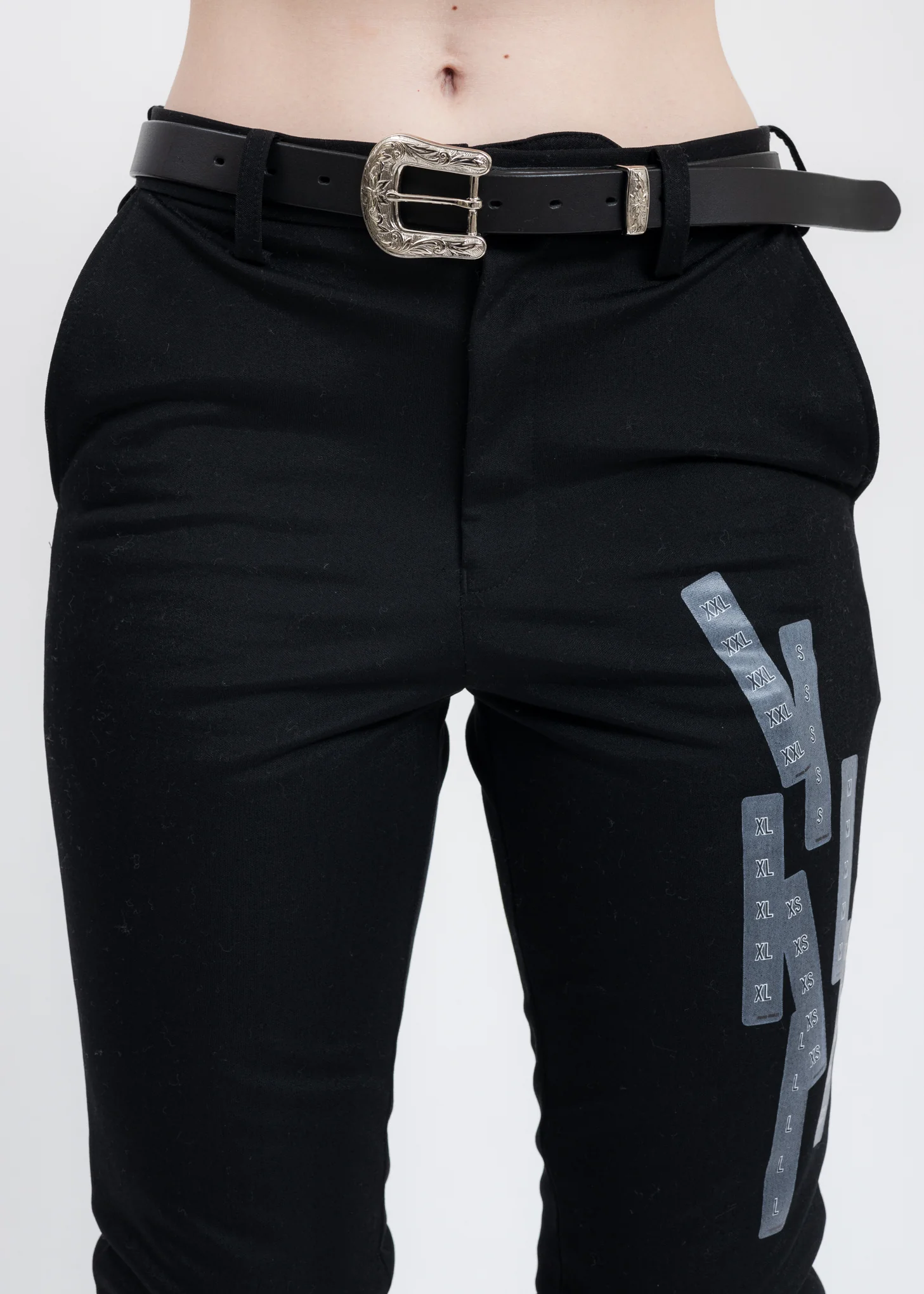 Black BUCKLE HOOK Leather Belt - Image 2