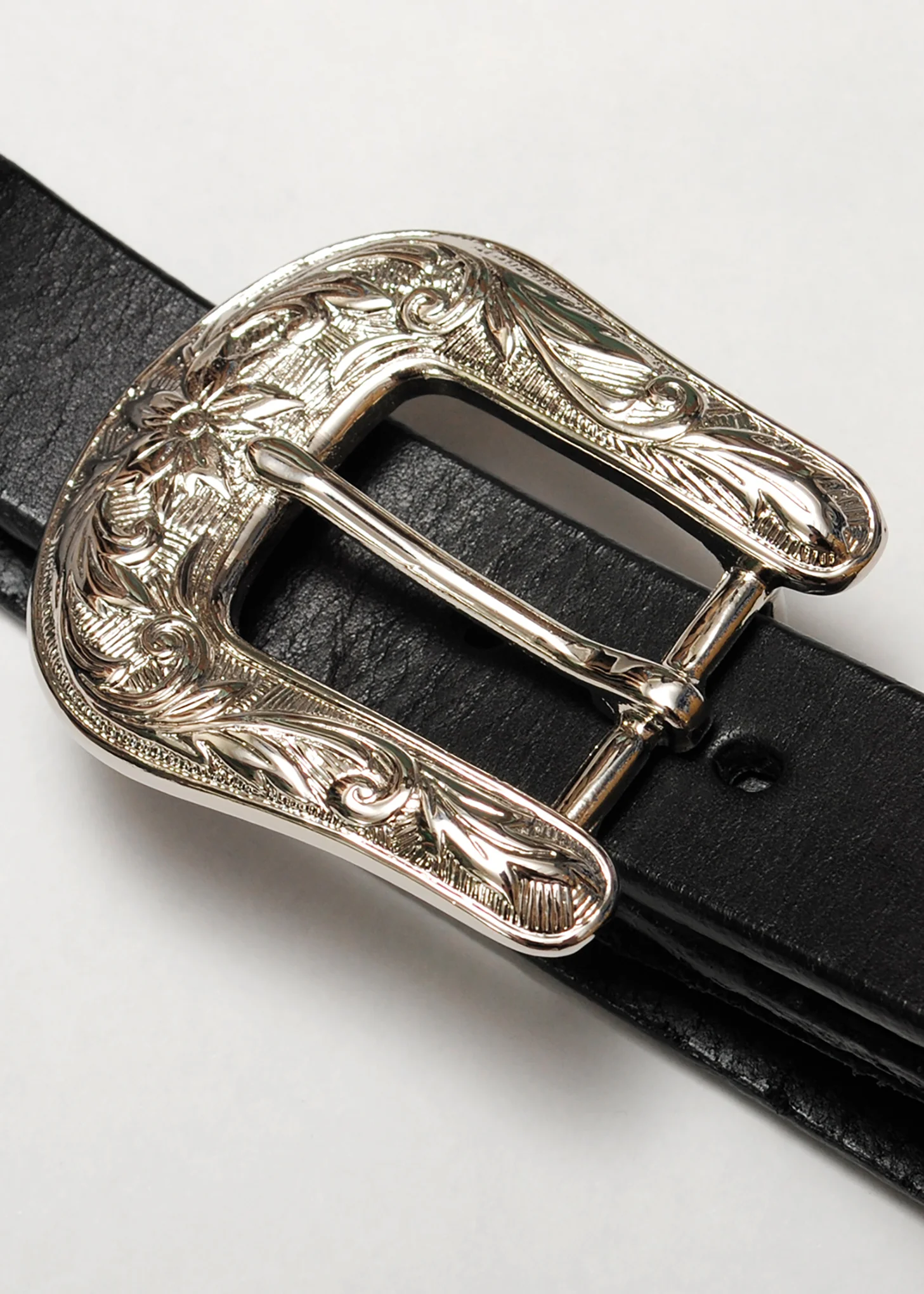 Black BUCKLE HOOK Leather Belt - Image 8
