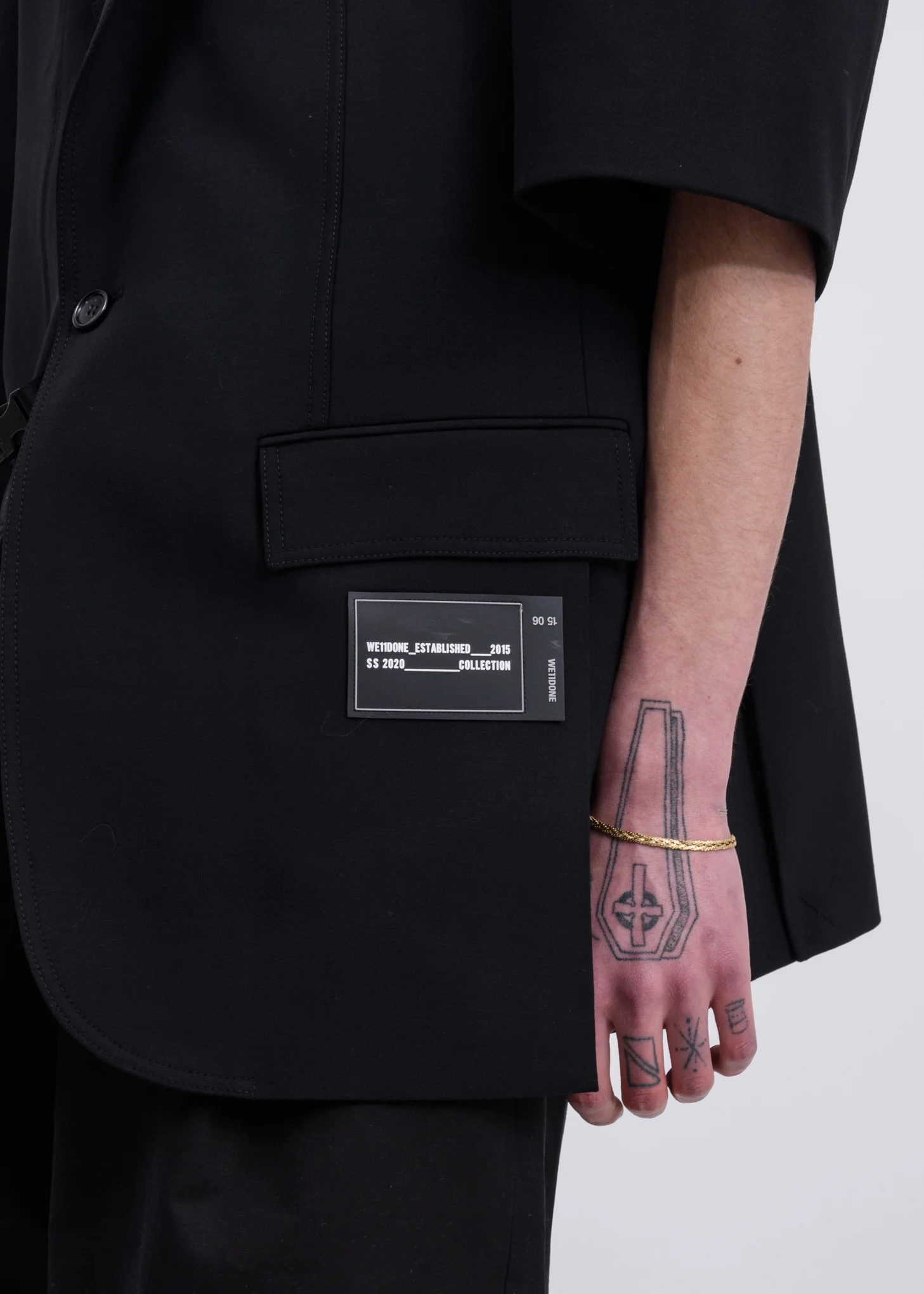 Black Buckle Short Sleeves Jacket - Image 3